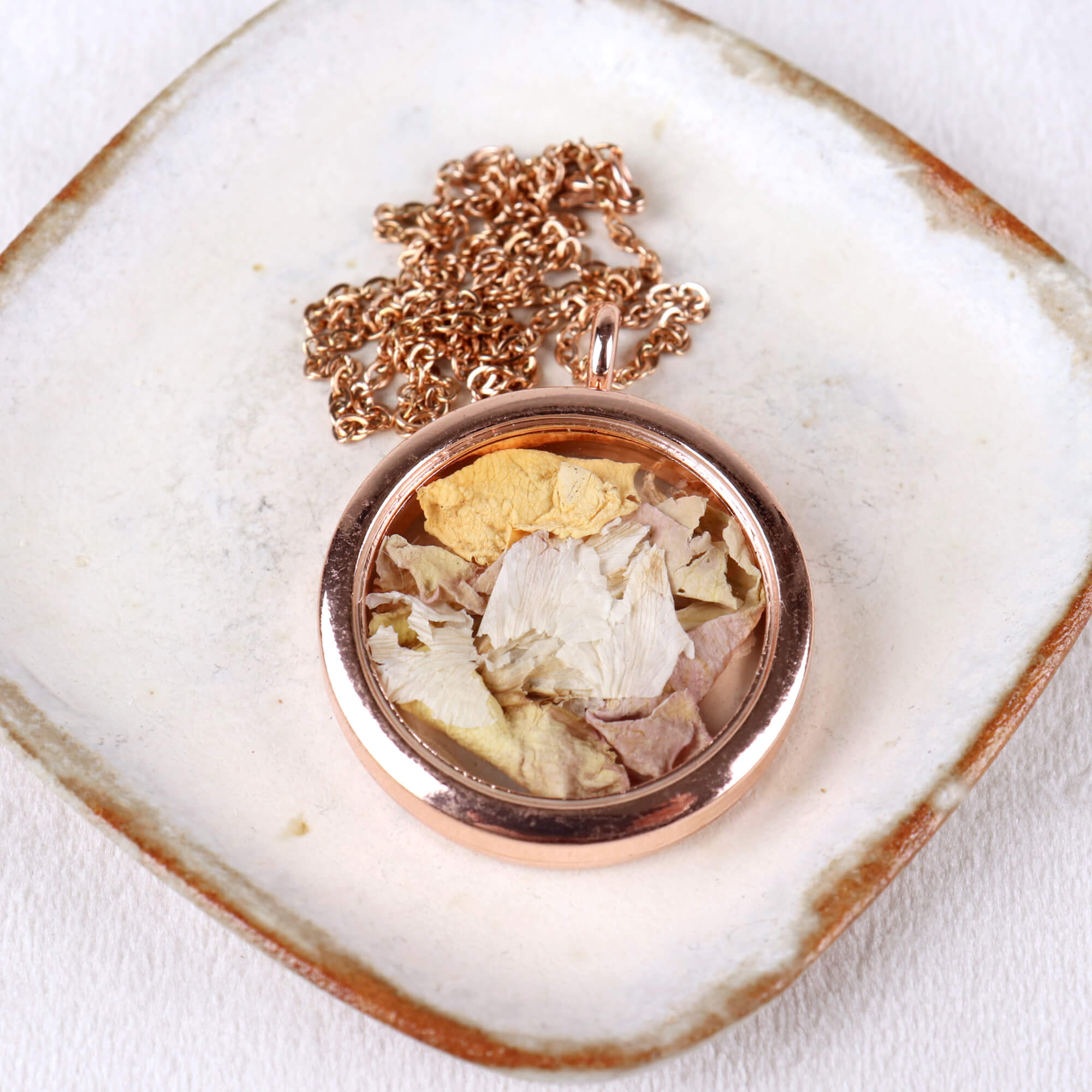 Rose Gold necklace with your flowers