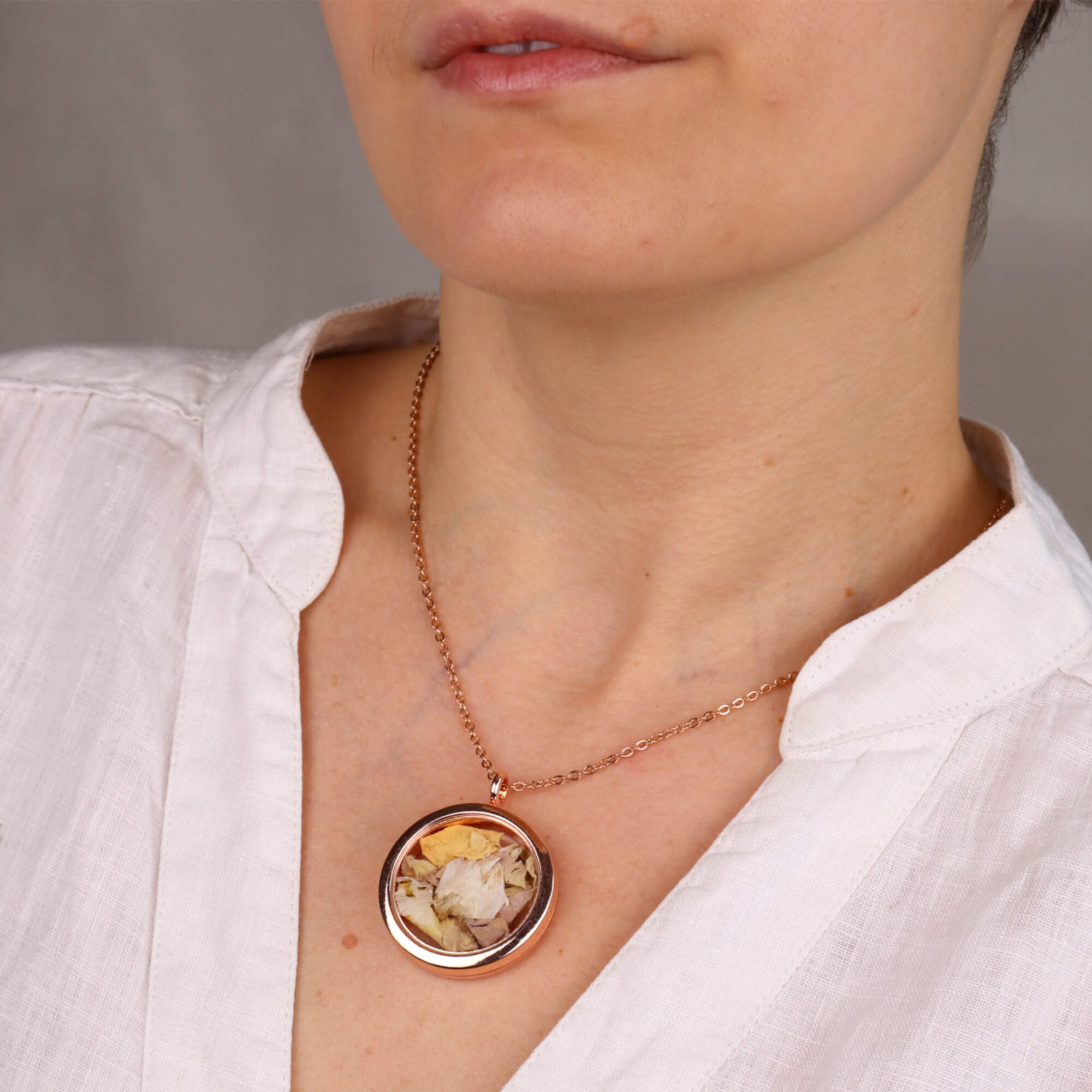 Rose Gold necklace with your flowers