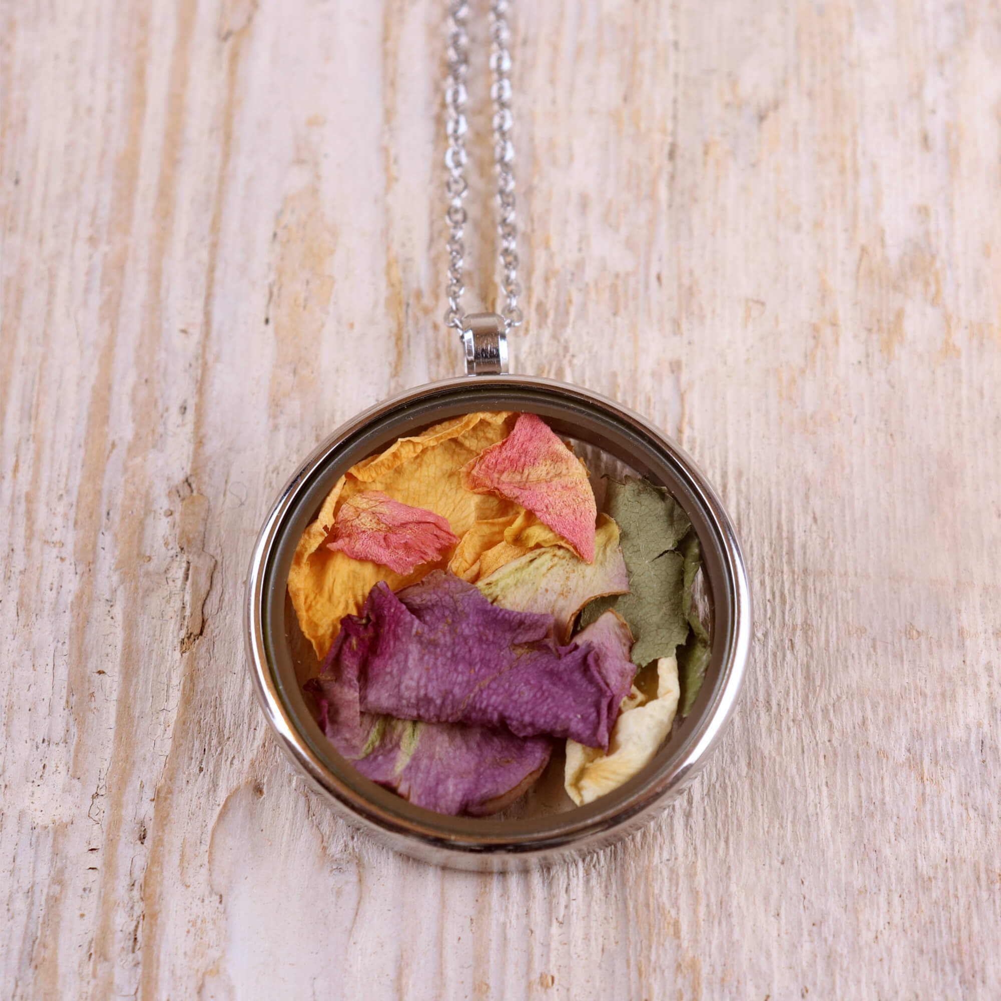 Silver necklace with your flowers