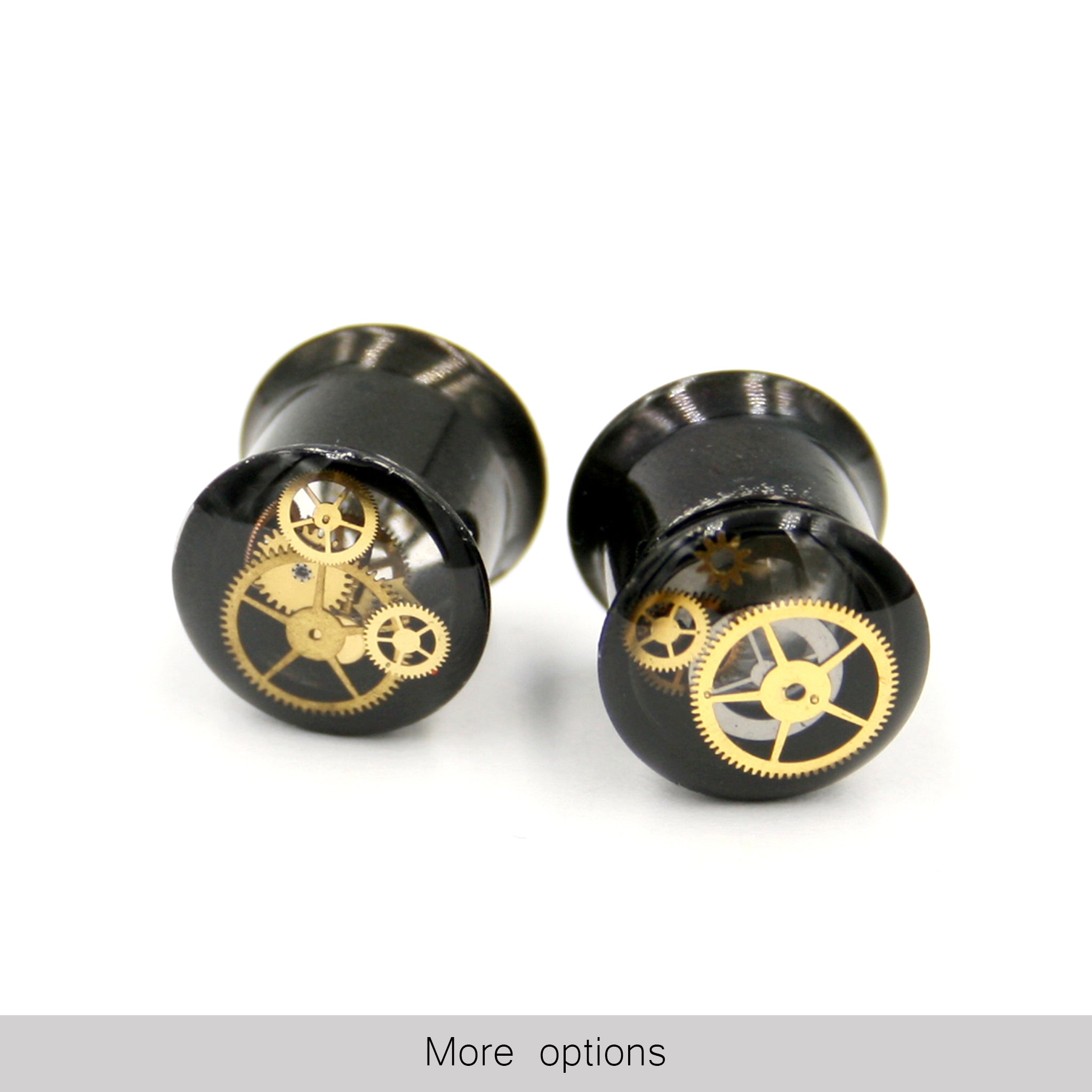 8mm small ear gauges in steampunk style