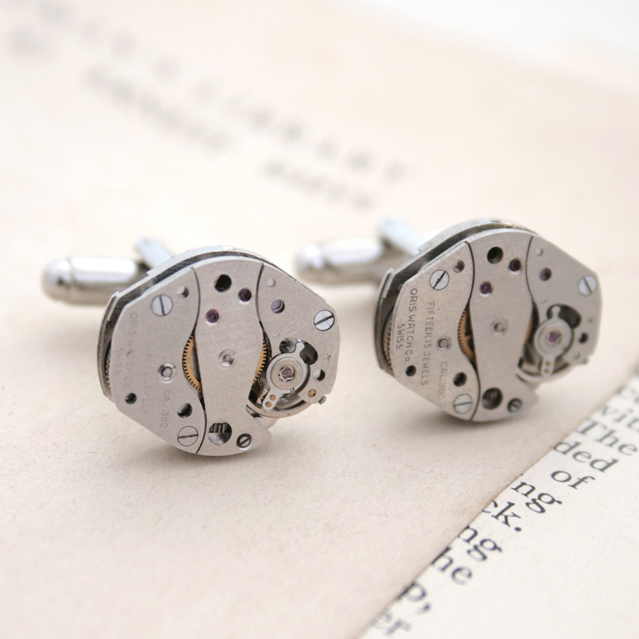 cool watch cufflinks for men featuring antique movements