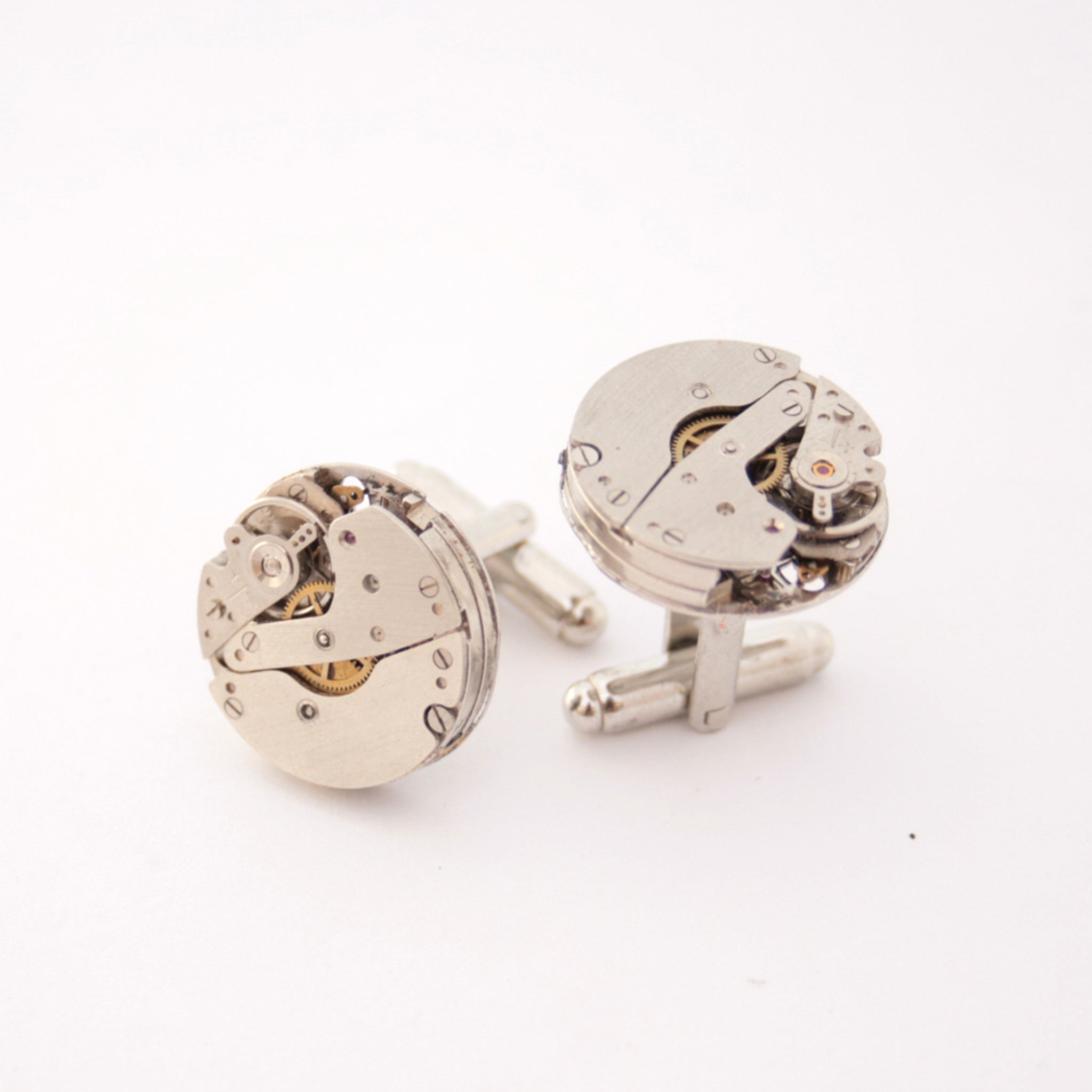 Novelty Cufflinks made of Watch Movements in black velour box