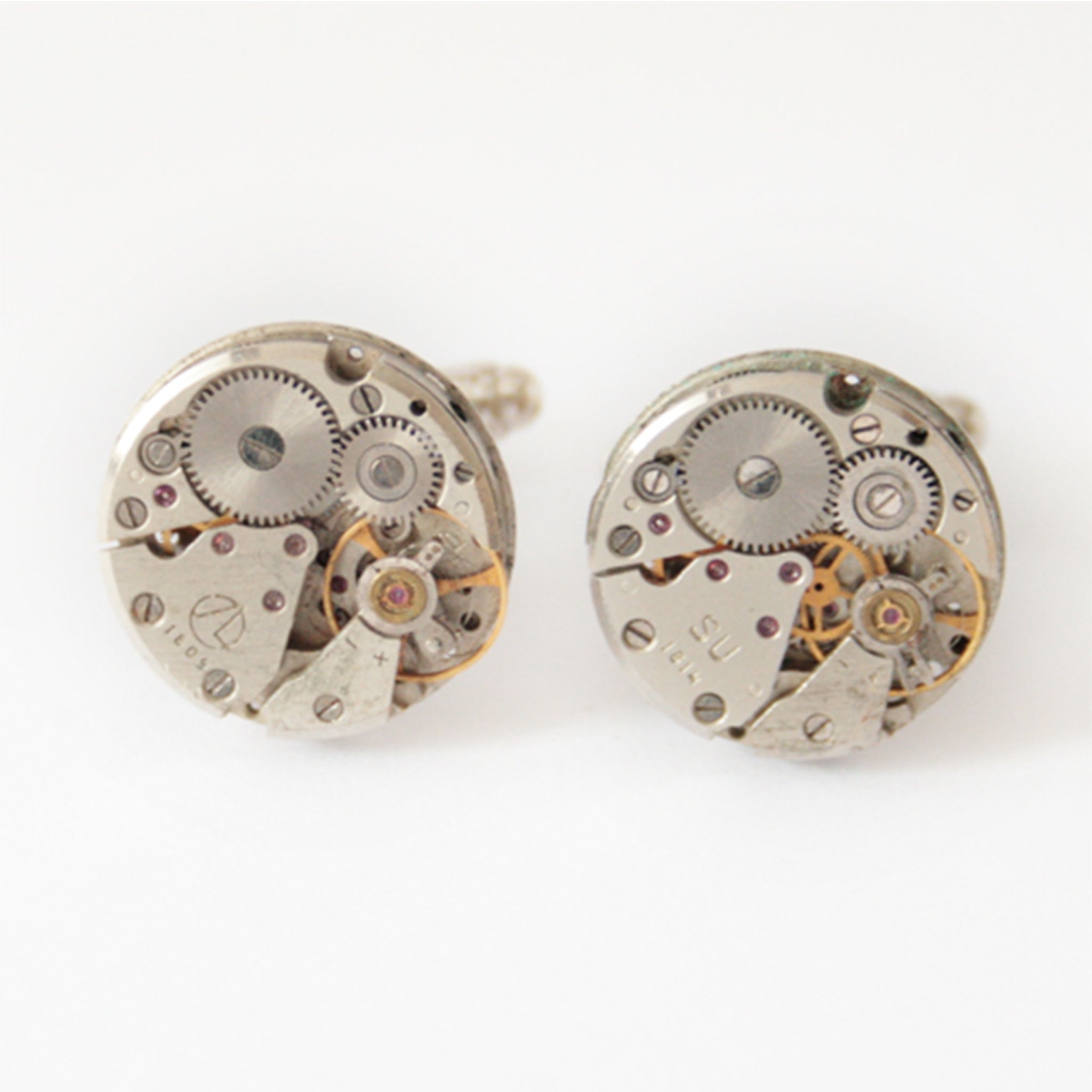 Steampunk Cufflinks for Men made of real watches
