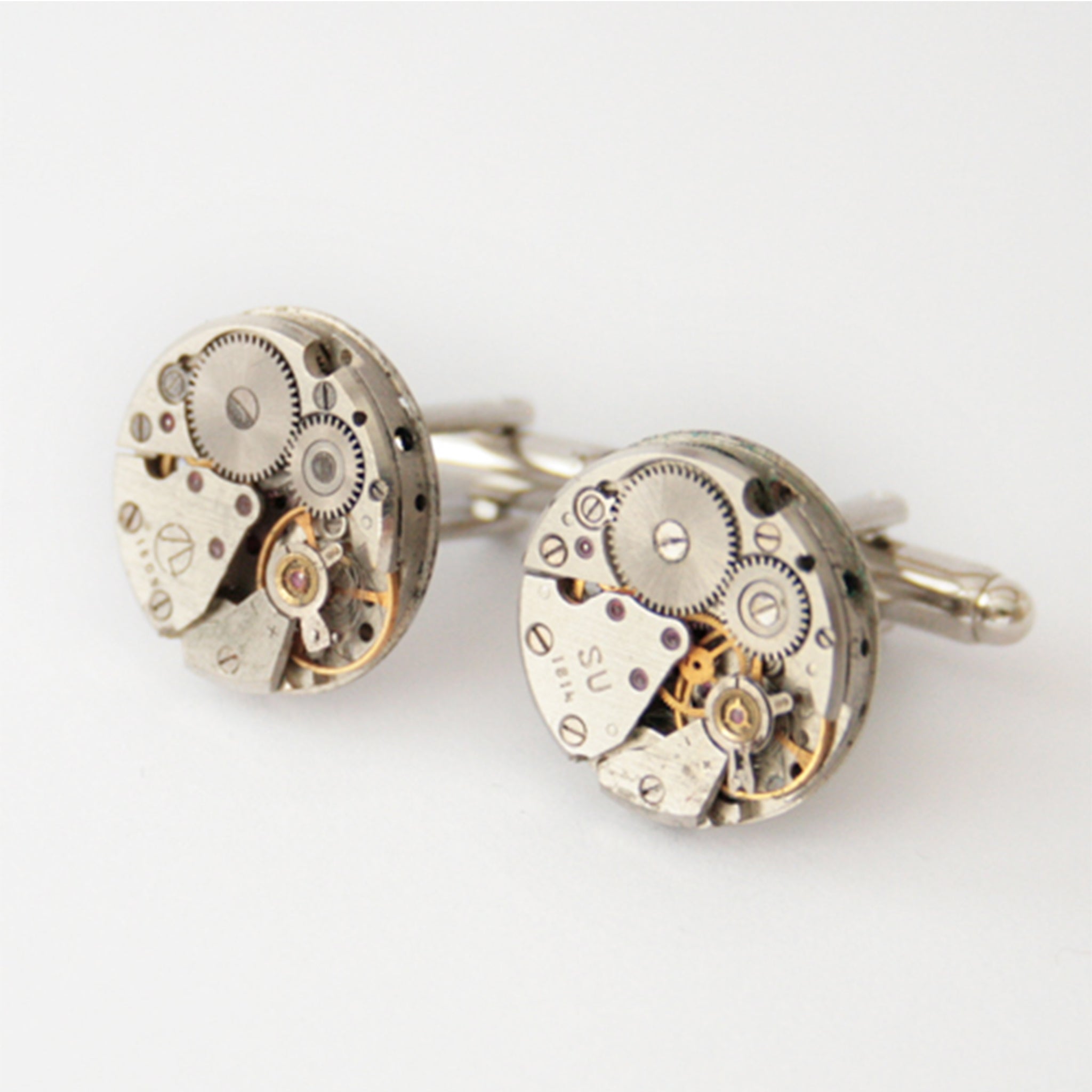 Steampunk Cufflinks for Men made of real watches