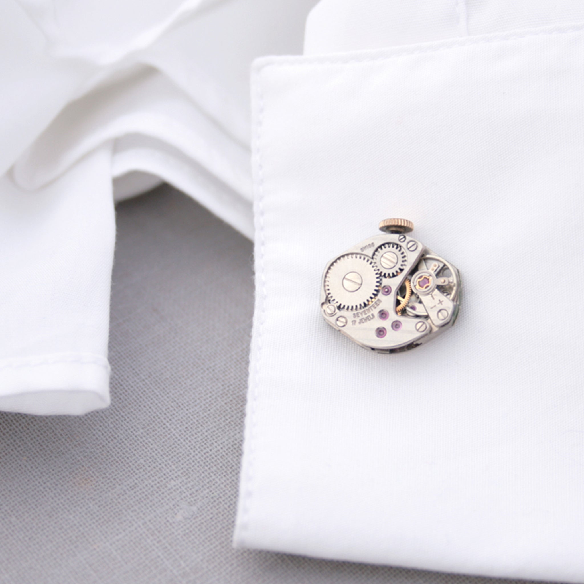 Watch Cufflinks on Chains in shirt cuff
