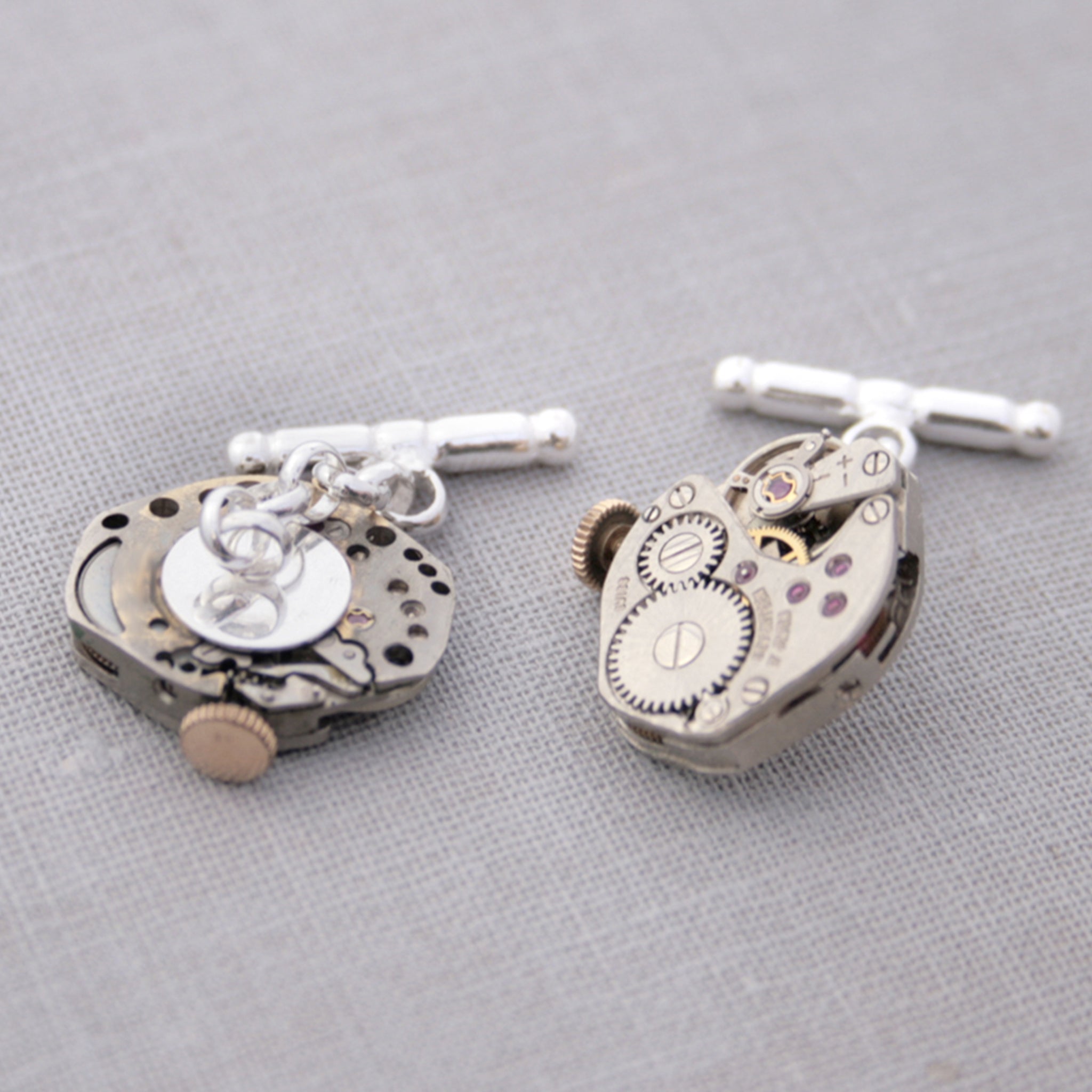 Watch Cufflinks on Chains one seen on its back