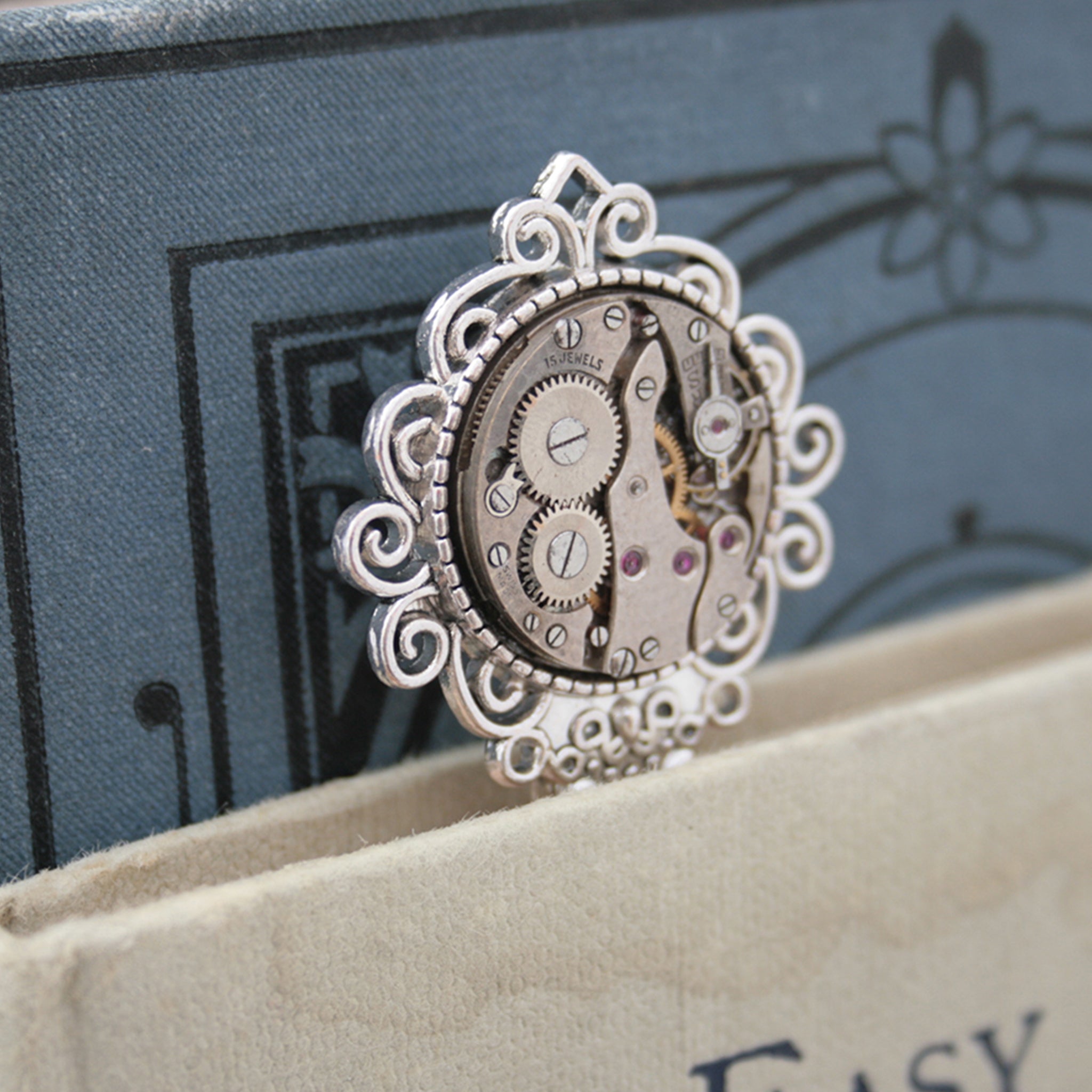 Steampunk Bookmarks for books made of real watch movement