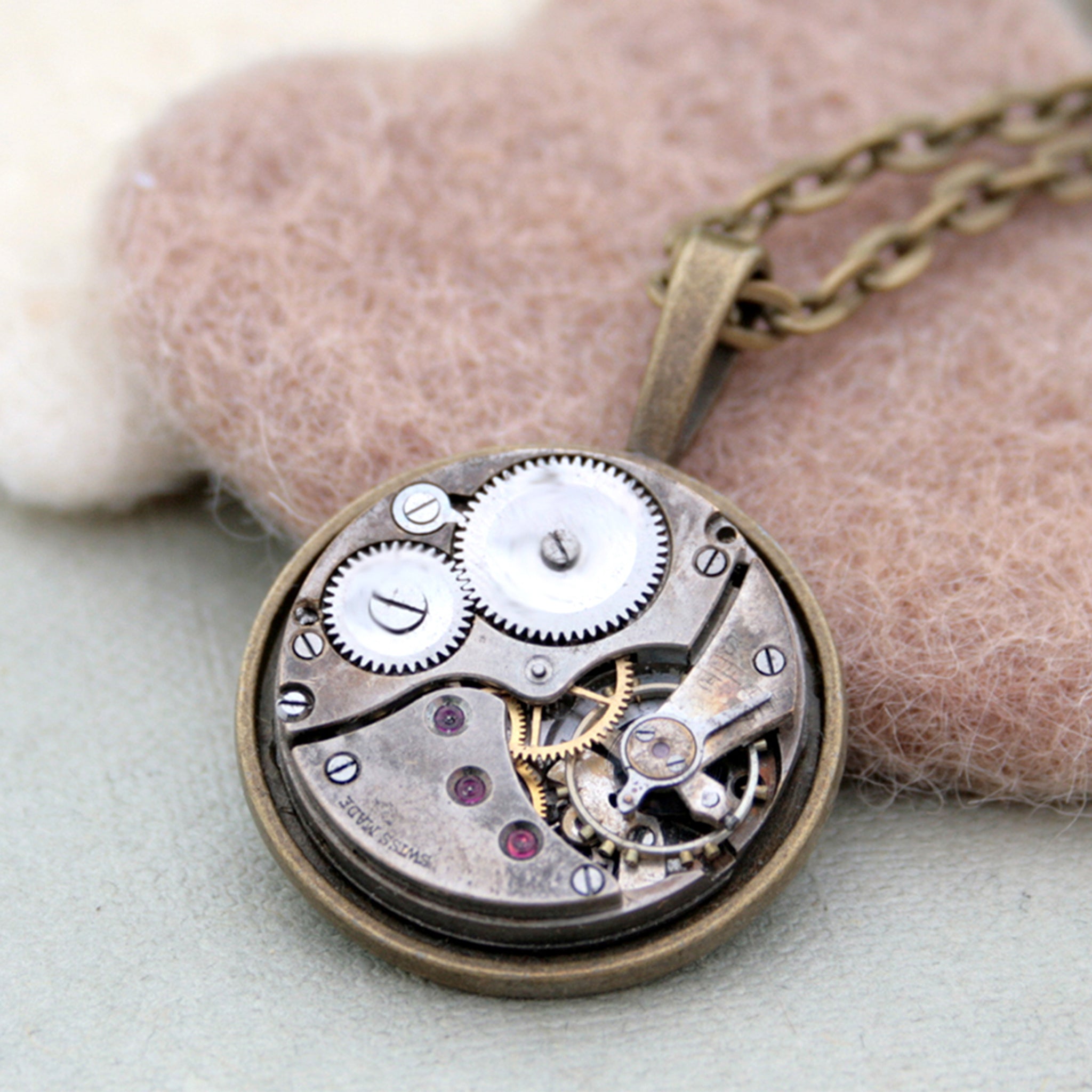 Watch Movement Mens Necklace