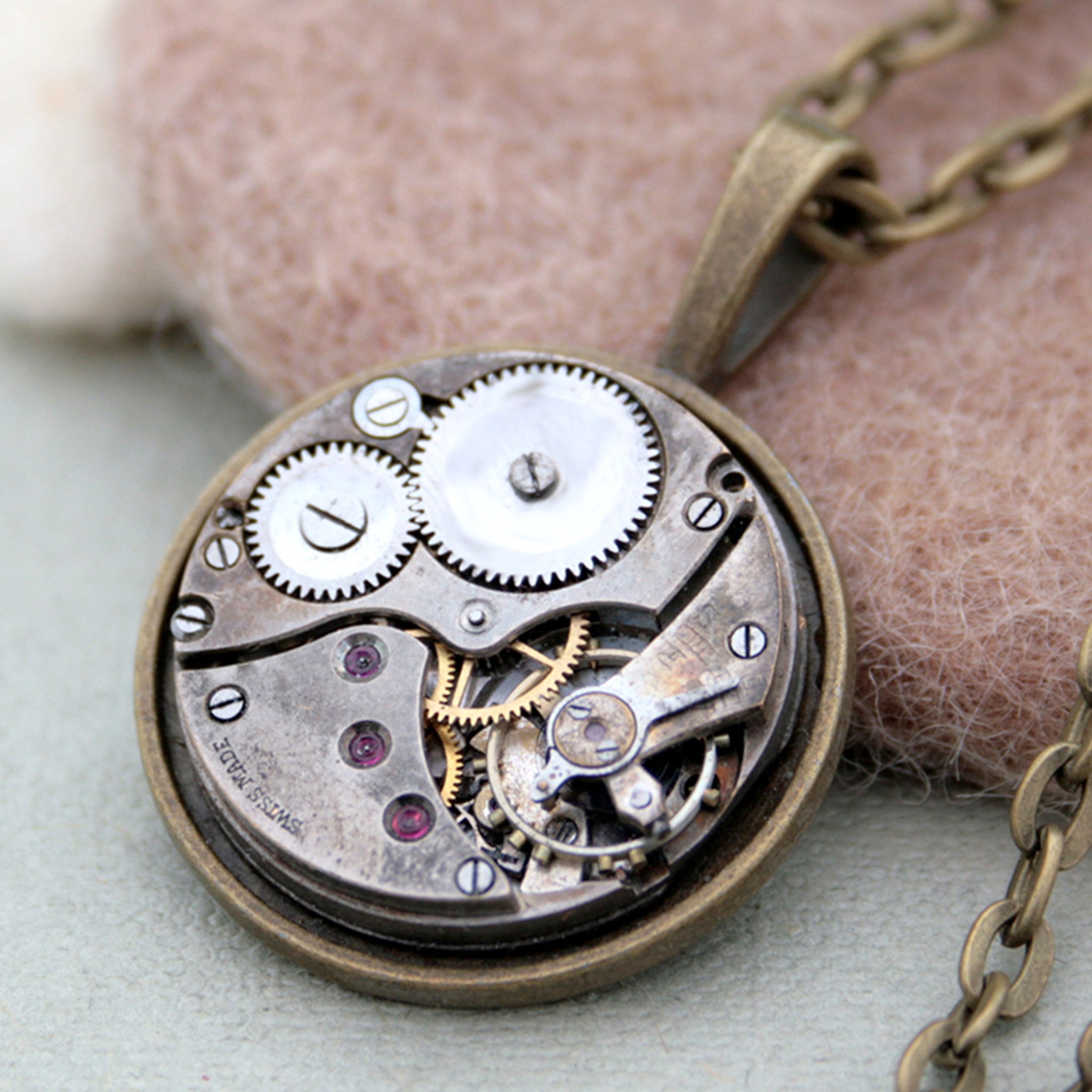 Watch Movement Mens Necklace