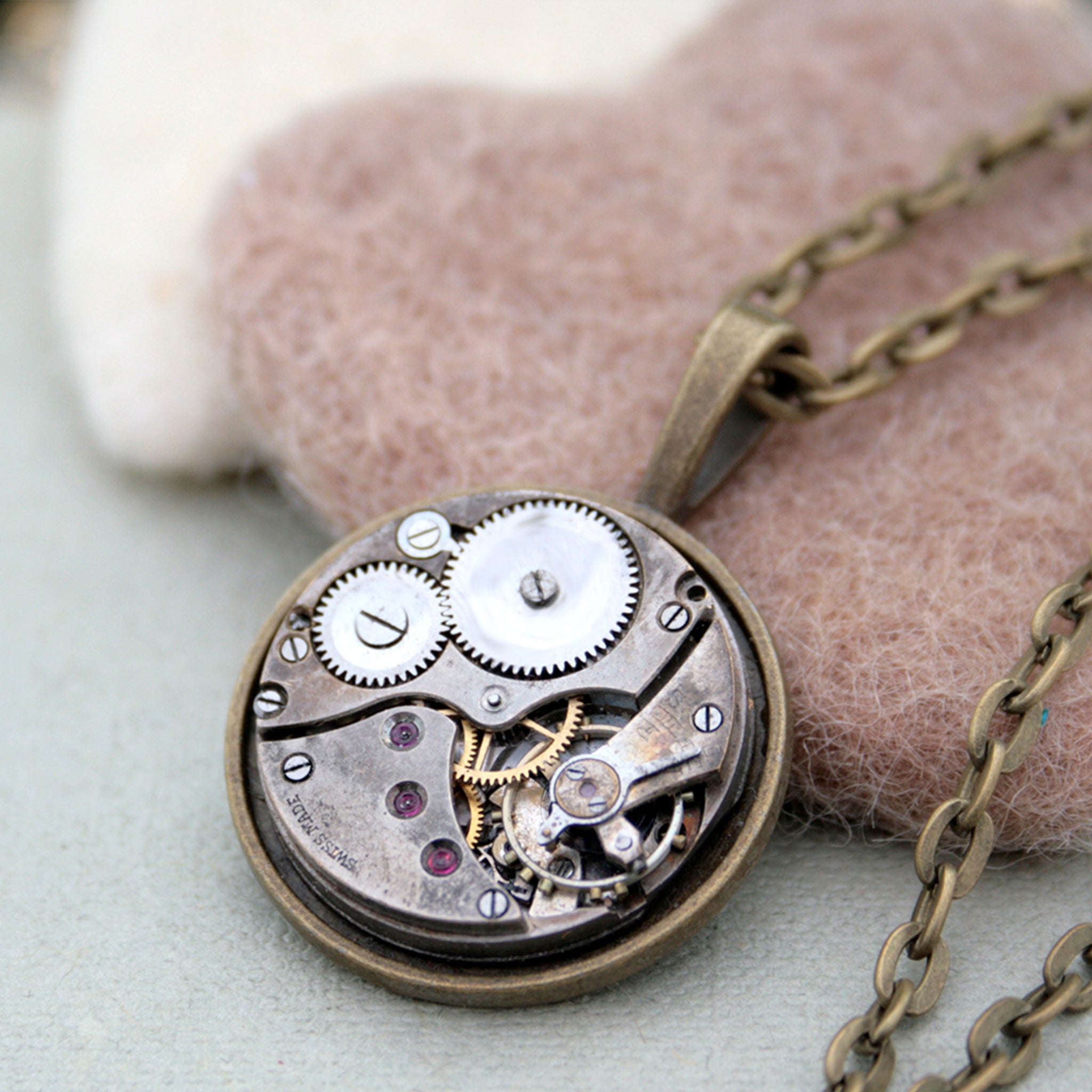 Watch Movement Mens Necklace