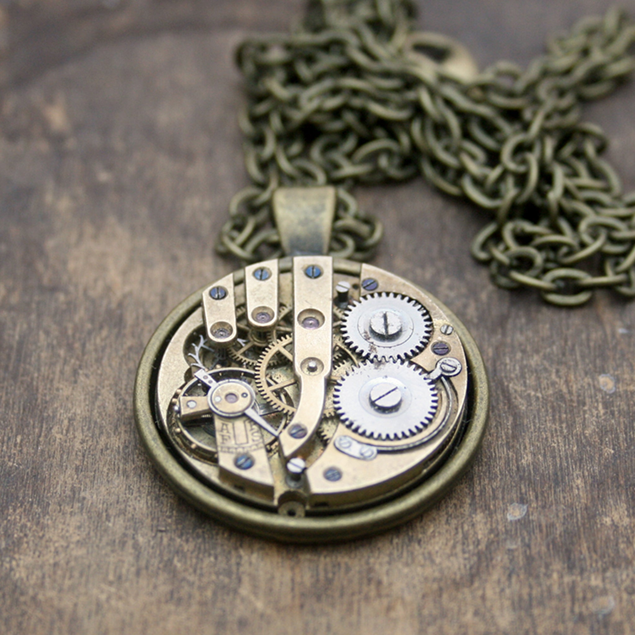 Steampunk Statement Necklace in Gold Tone