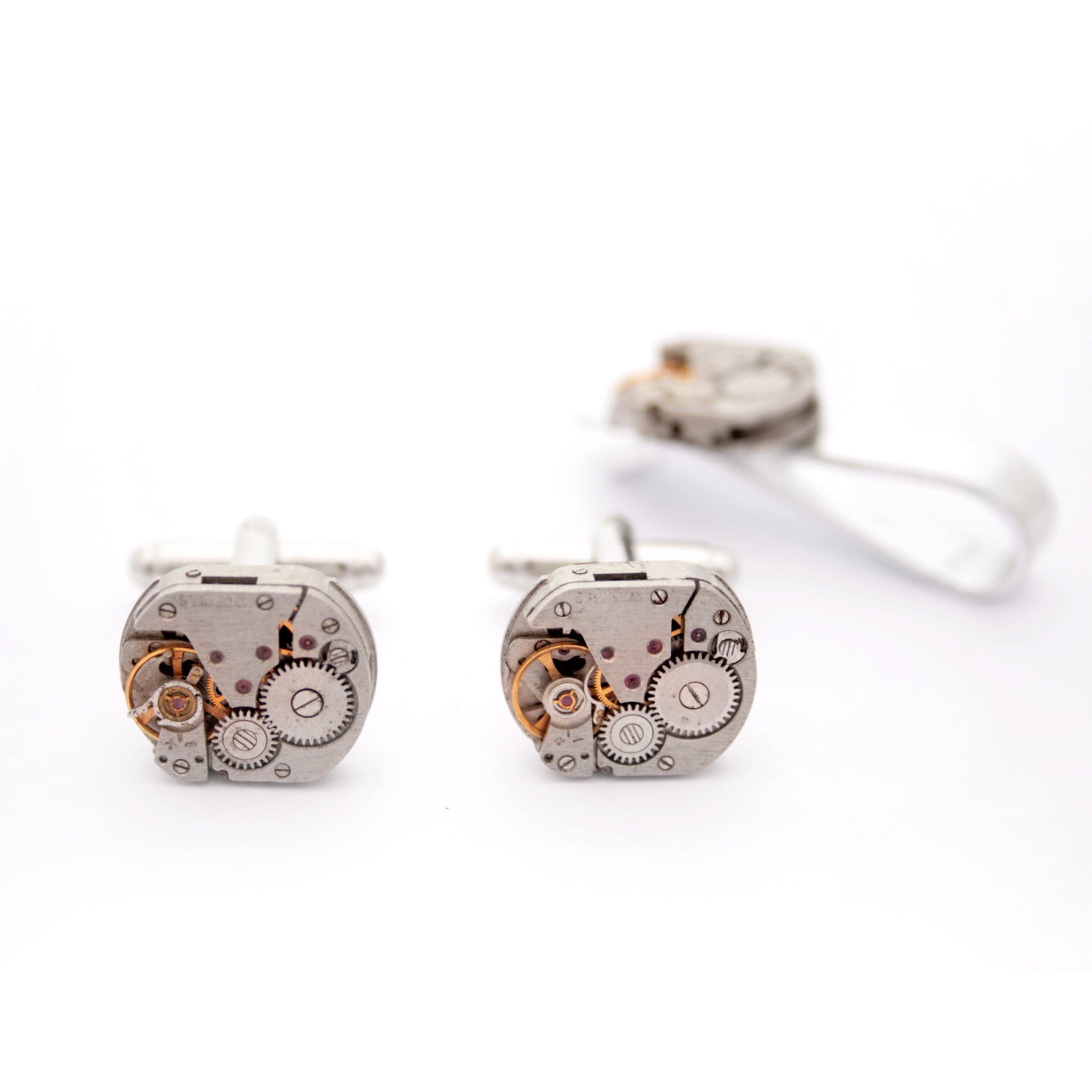 Steampunk Tie Clip and Cufflinks Set