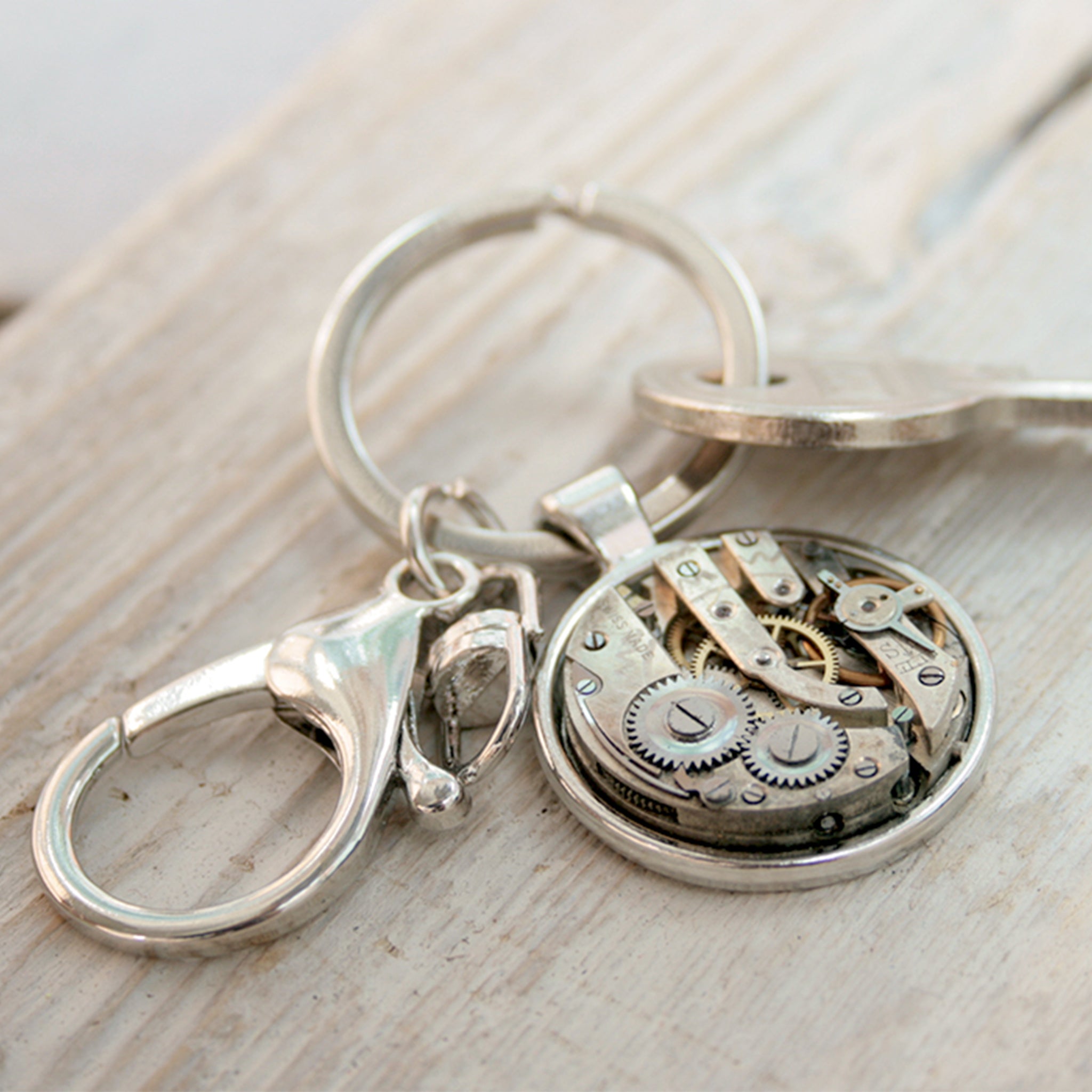 Steampunk keyring for car keys