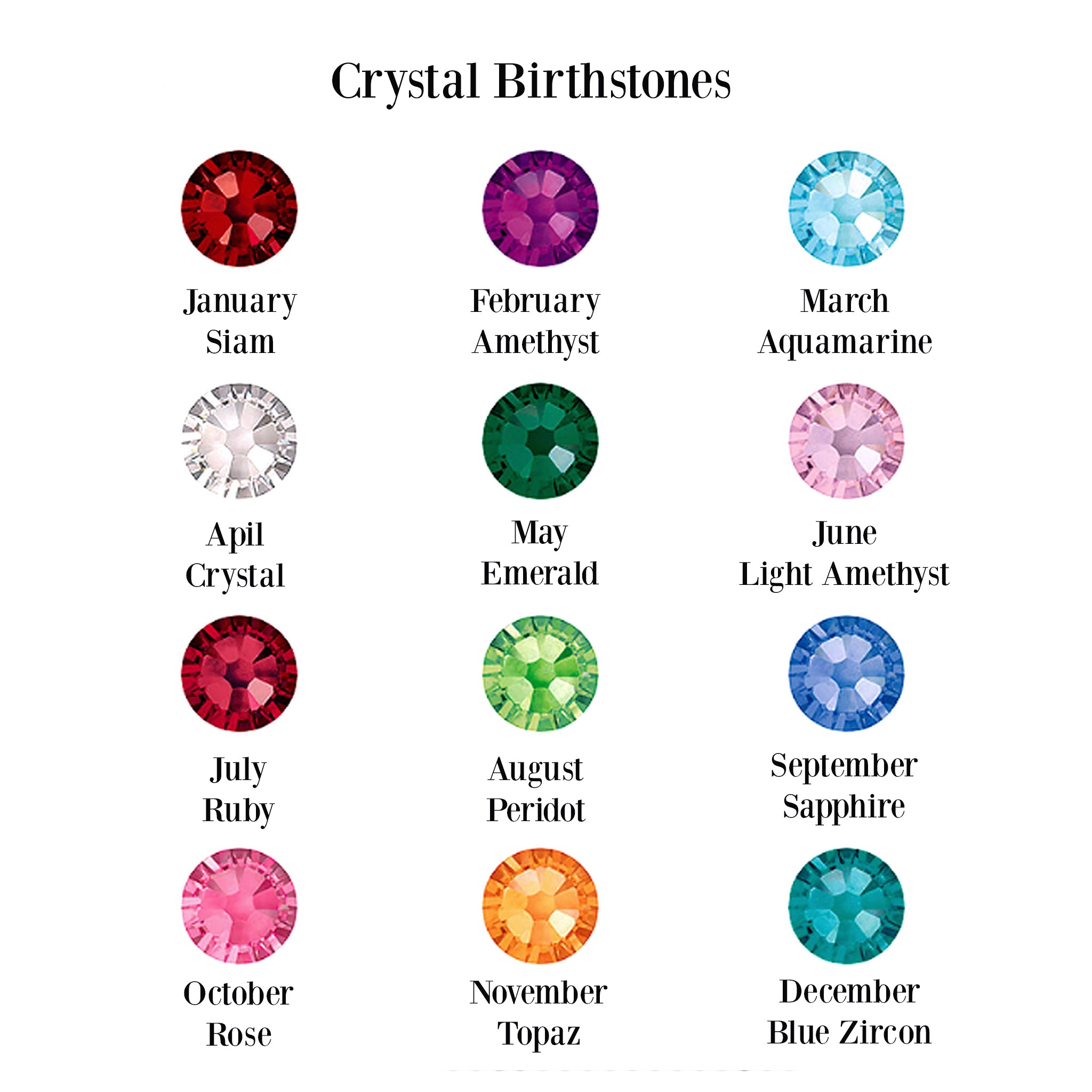 Swarovski Birthstones selection