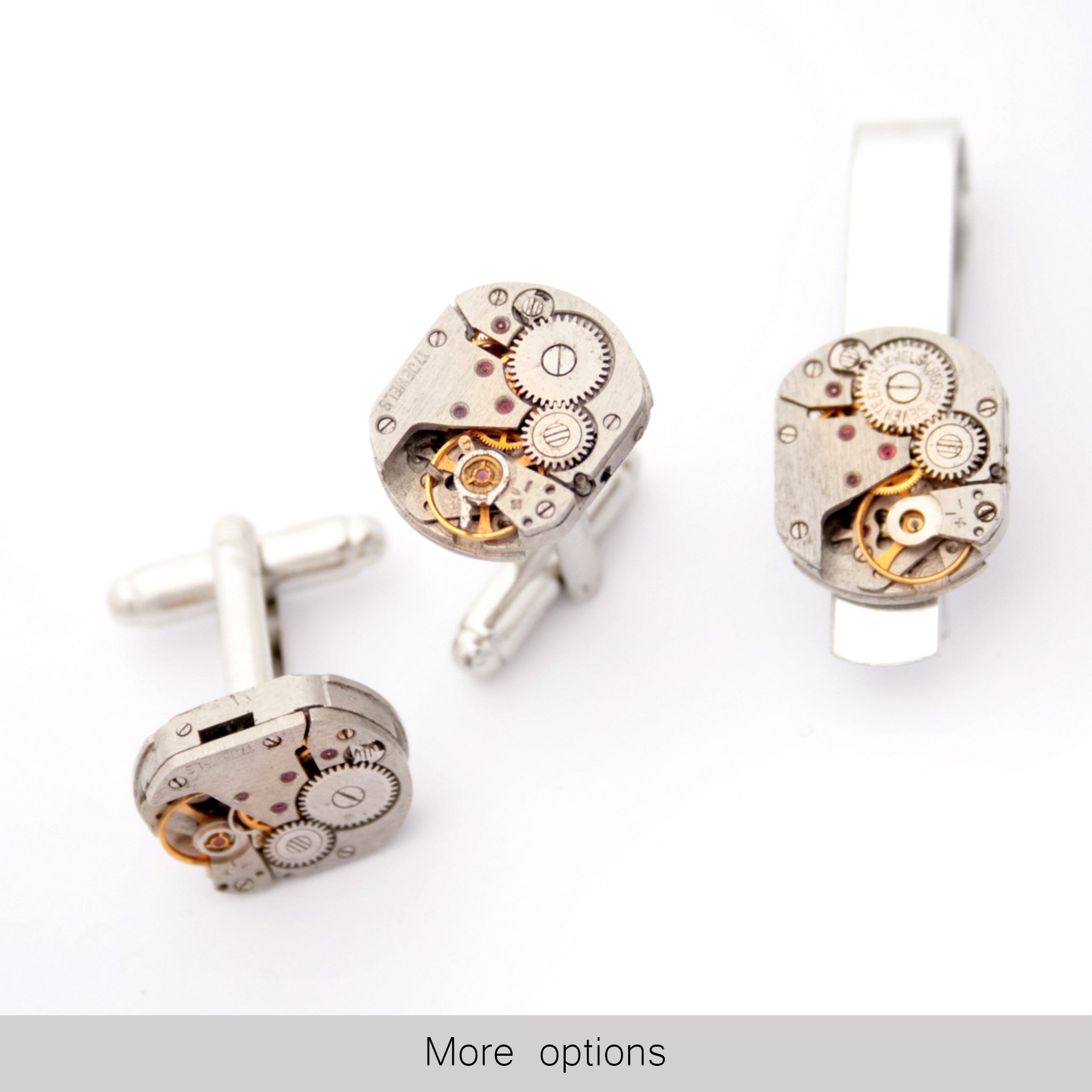 Steampunk Tie Clip and Cufflinks Set