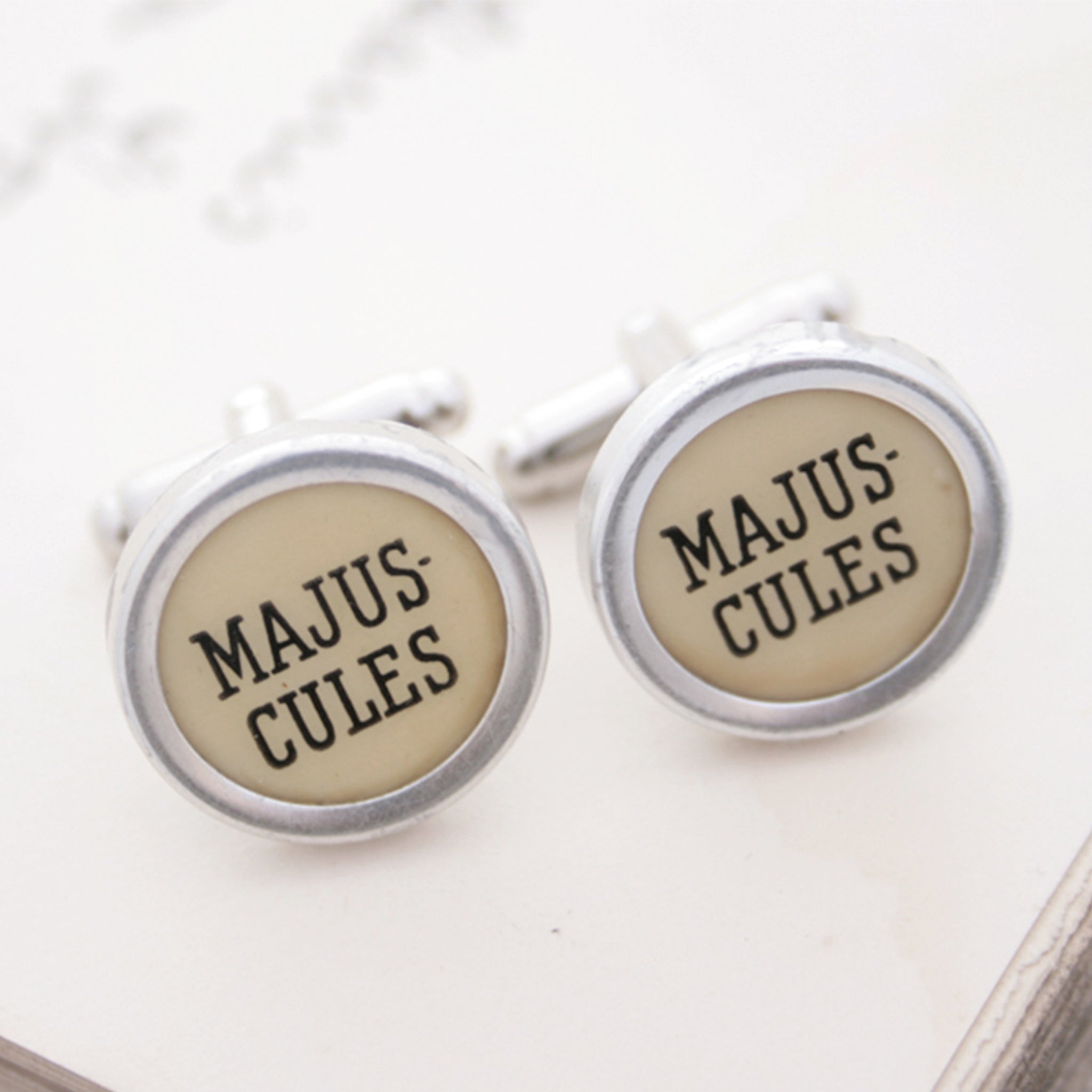 Ivory Typewriter Key Cufflinks