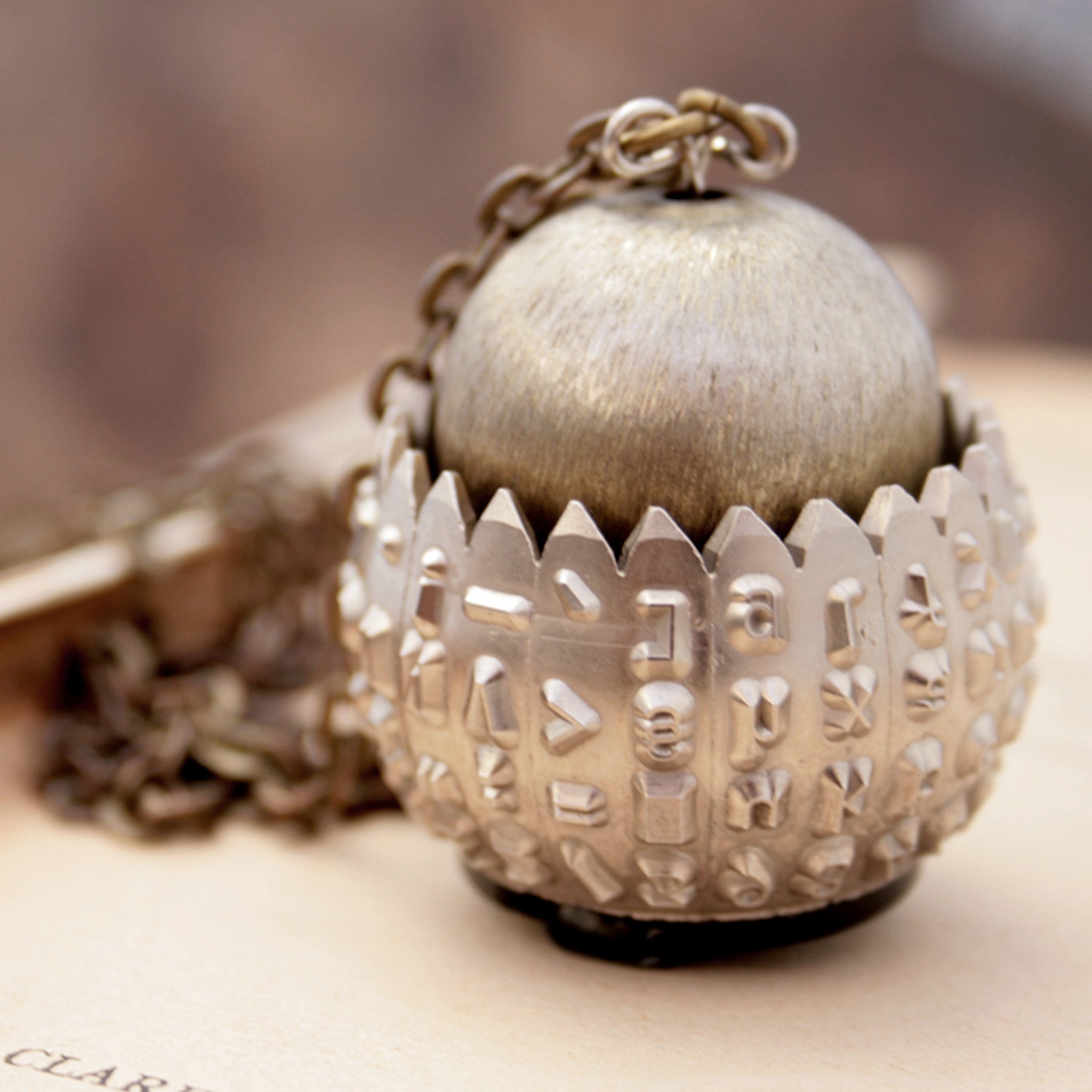 statement typewriter necklace made of IBM Selectric typeball