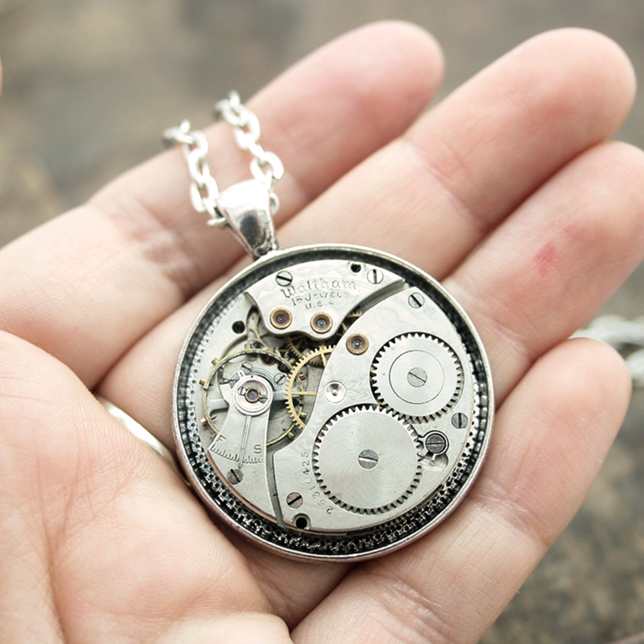 Unique Pendant Necklace in Steampunk Style