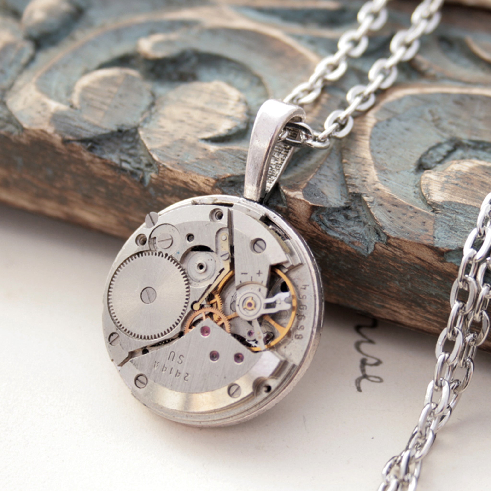 Steampunk Pendant Necklace for Bride