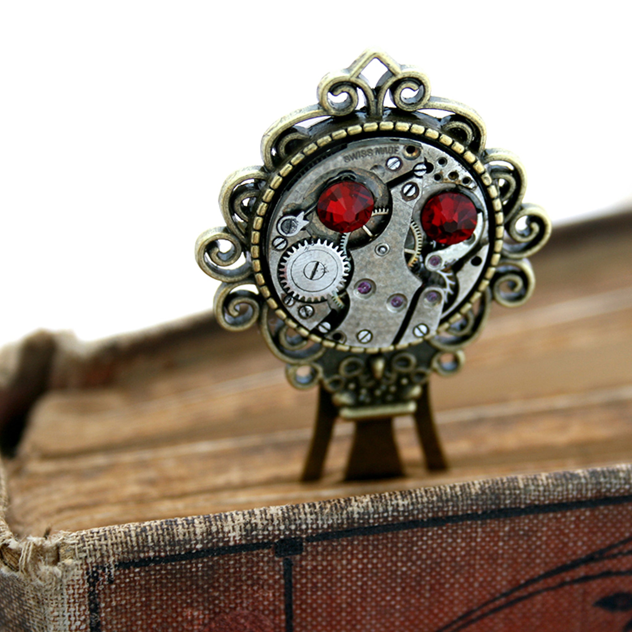Unique Bookmark made of steampunk watch movement