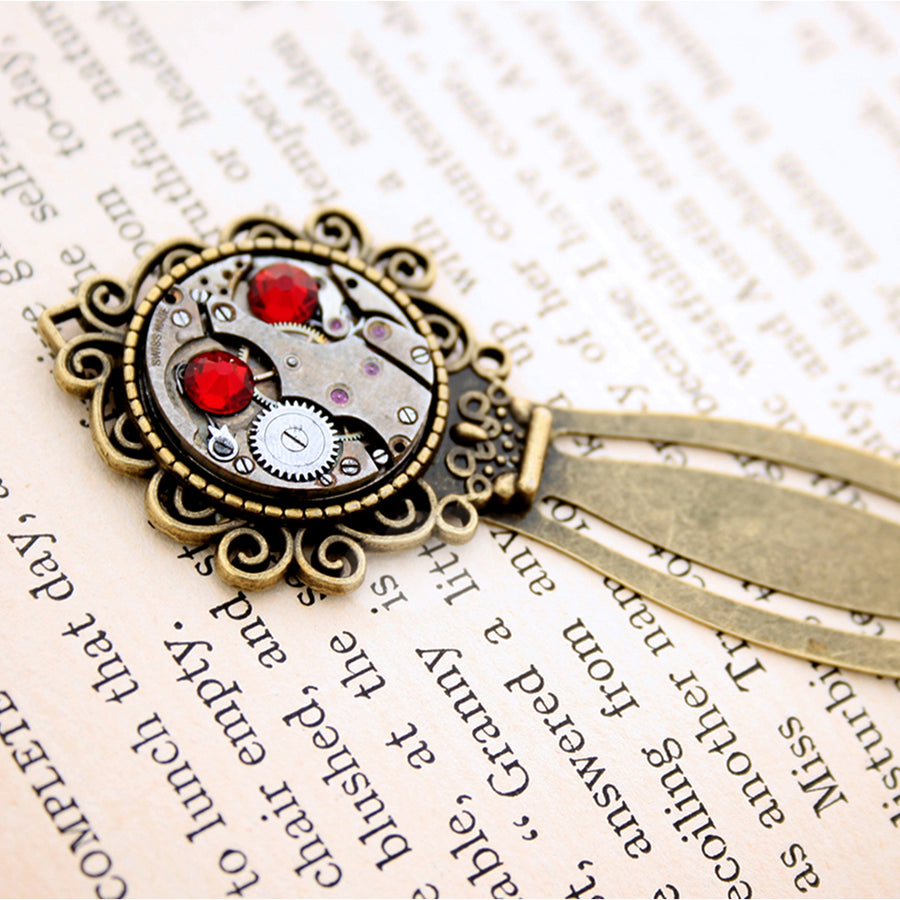 Unique Bookmark made of steampunk watch movement