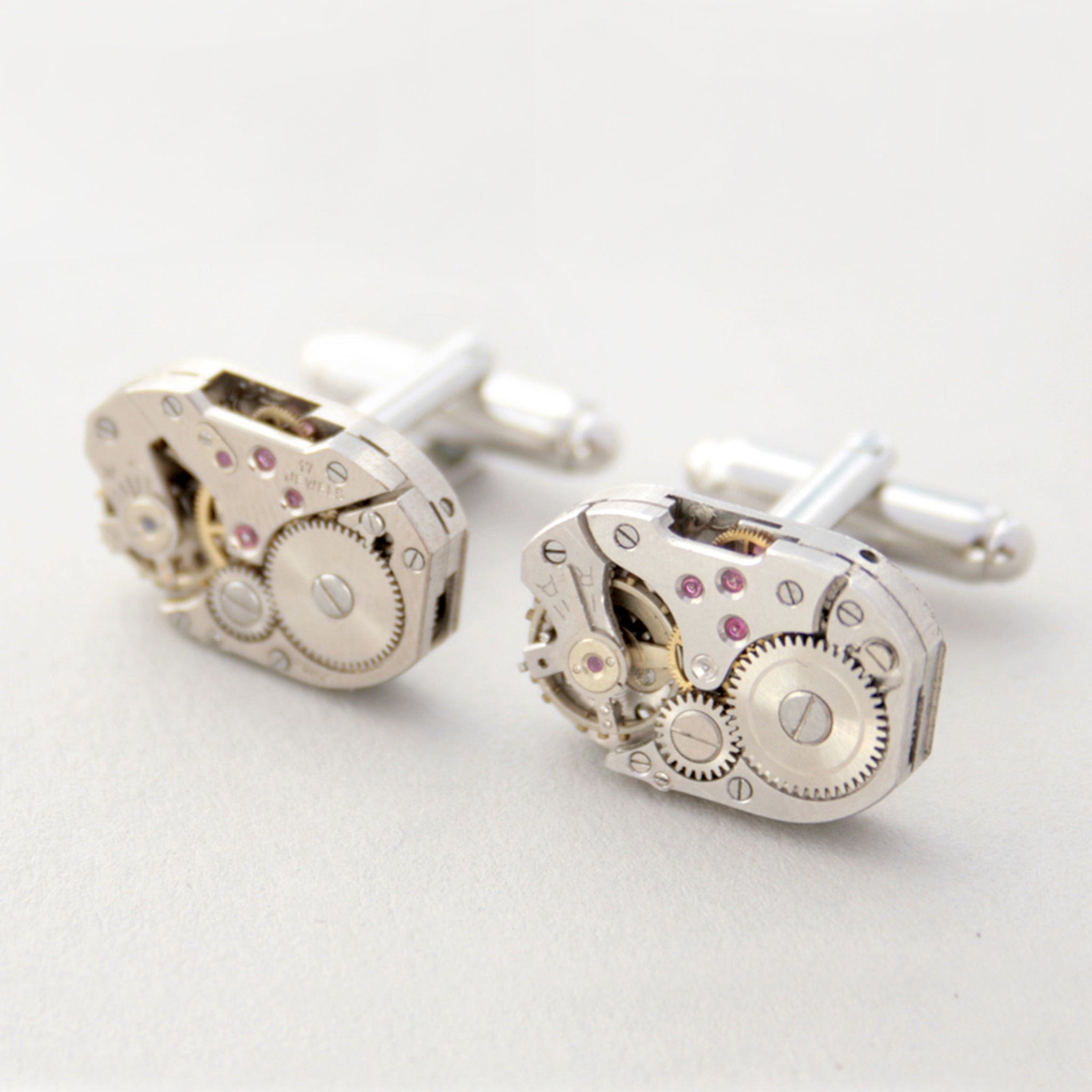 Wedding Cufflinks in Steampunk Style made of watch movements