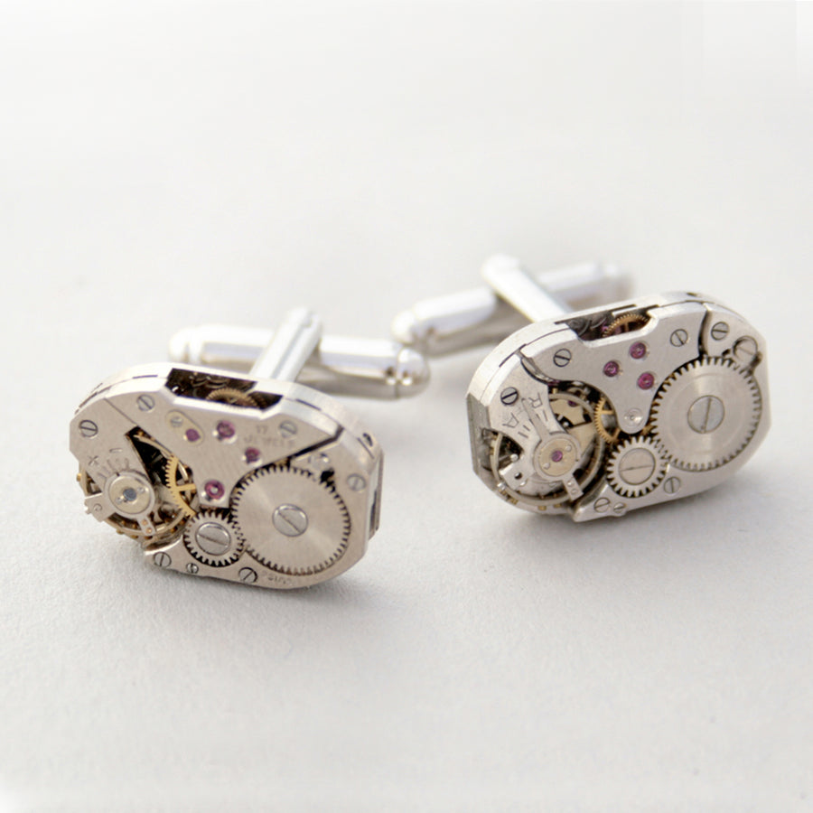 Wedding Cufflinks in Steampunk Style made of watch movements