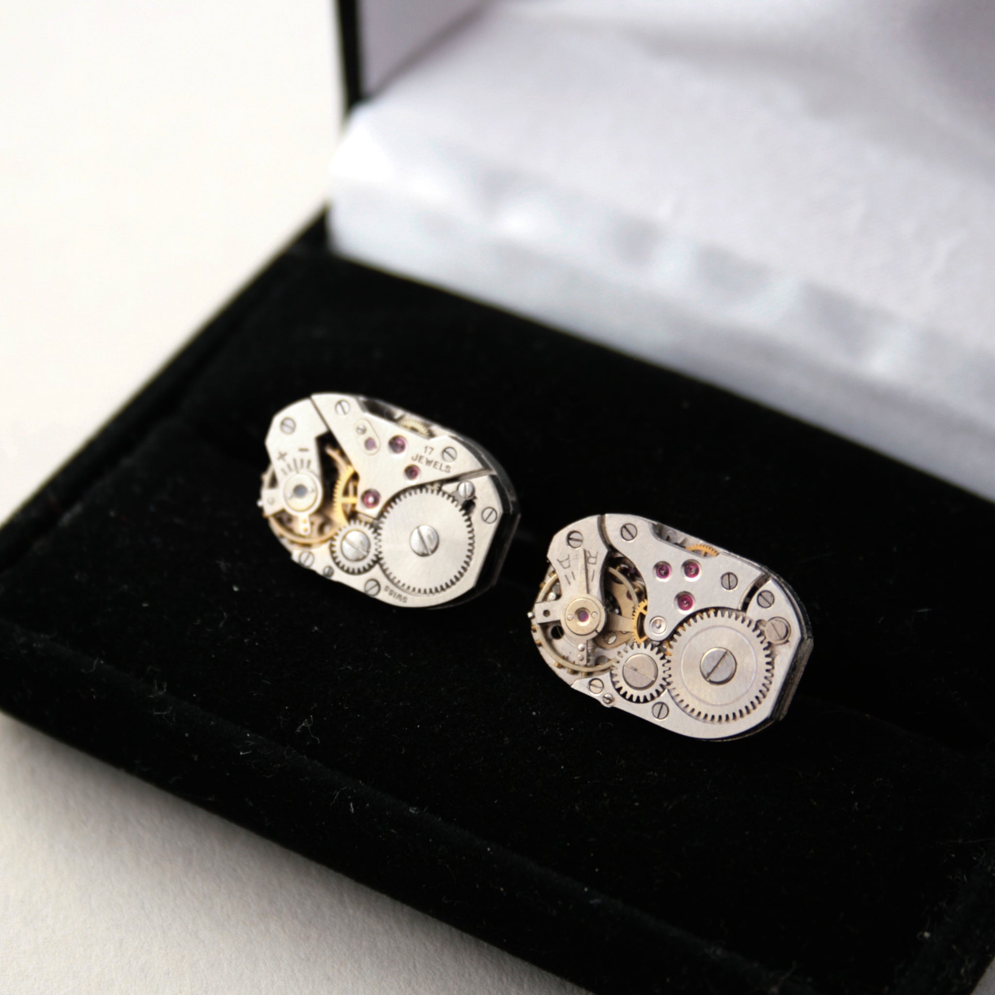 Wedding Cufflinks in Steampunk Style made of watch movements