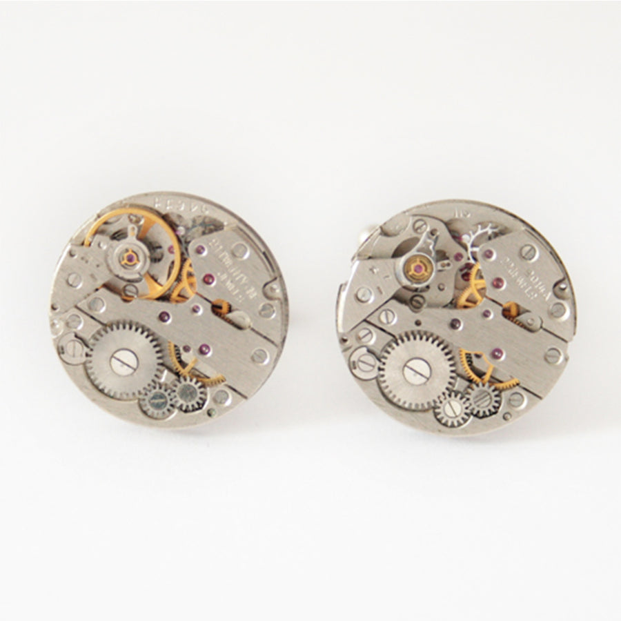 novelty wedding cufflinks in steampunk style made of watch movements