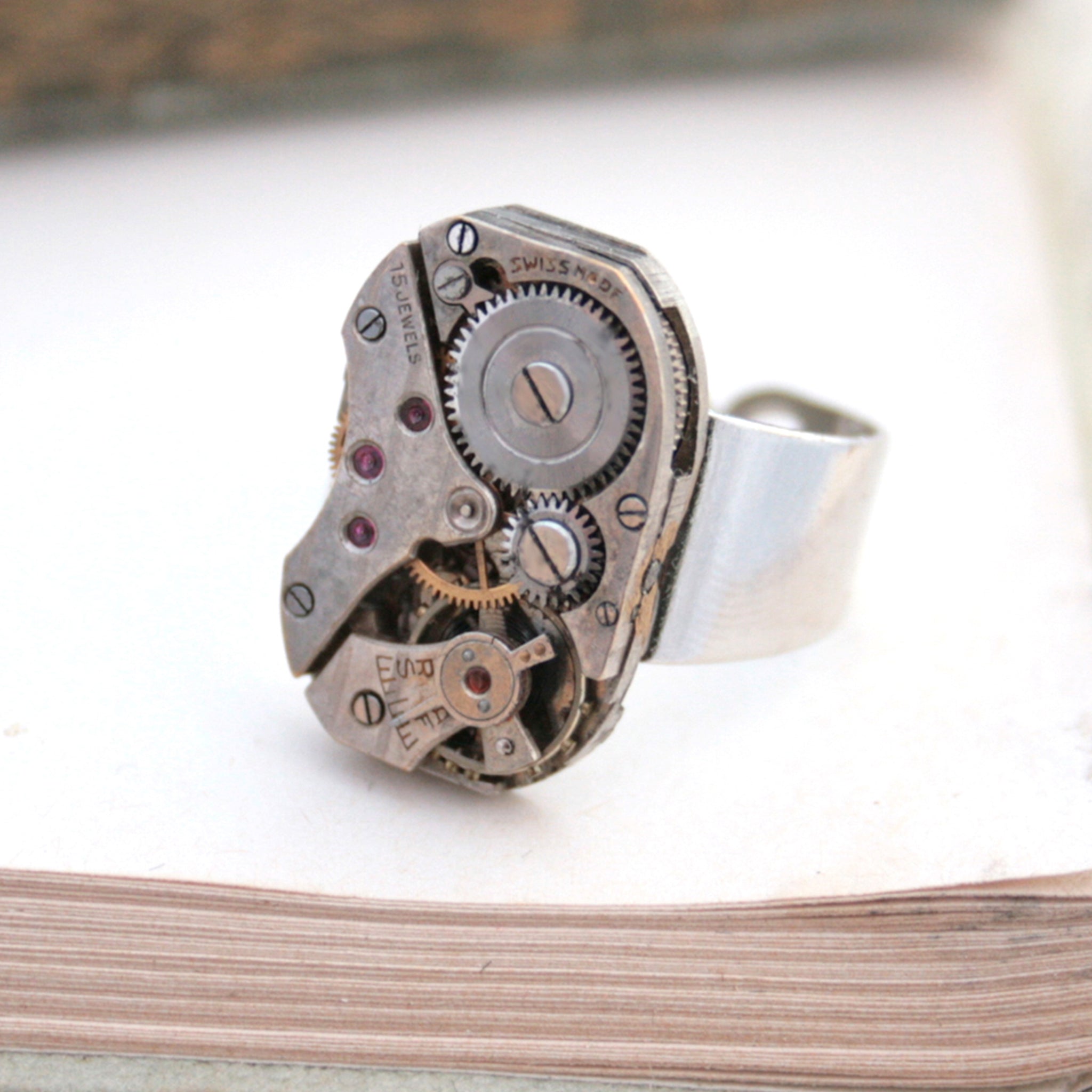 Signet Ring in Steampunk Style