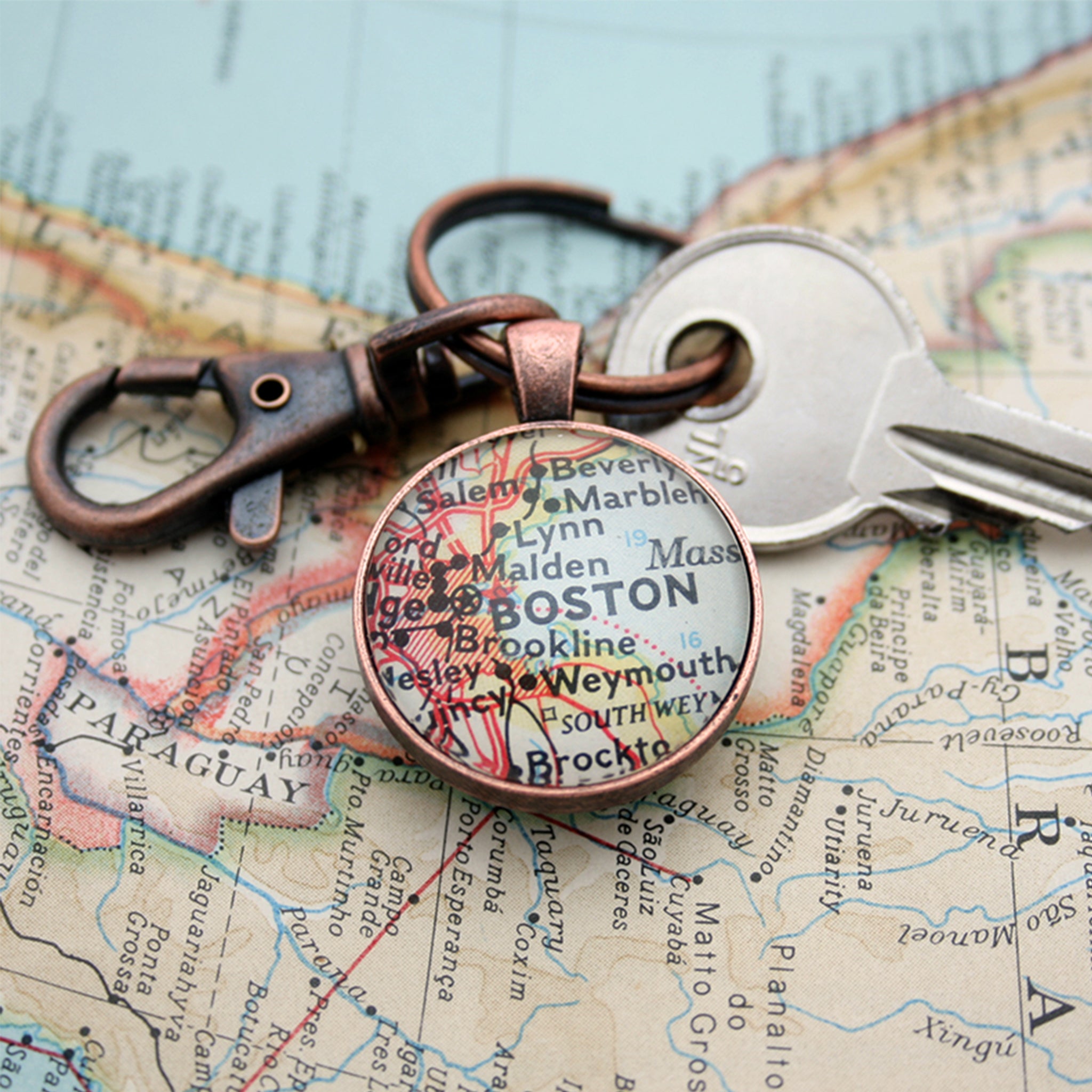 personalized keyring with custom map