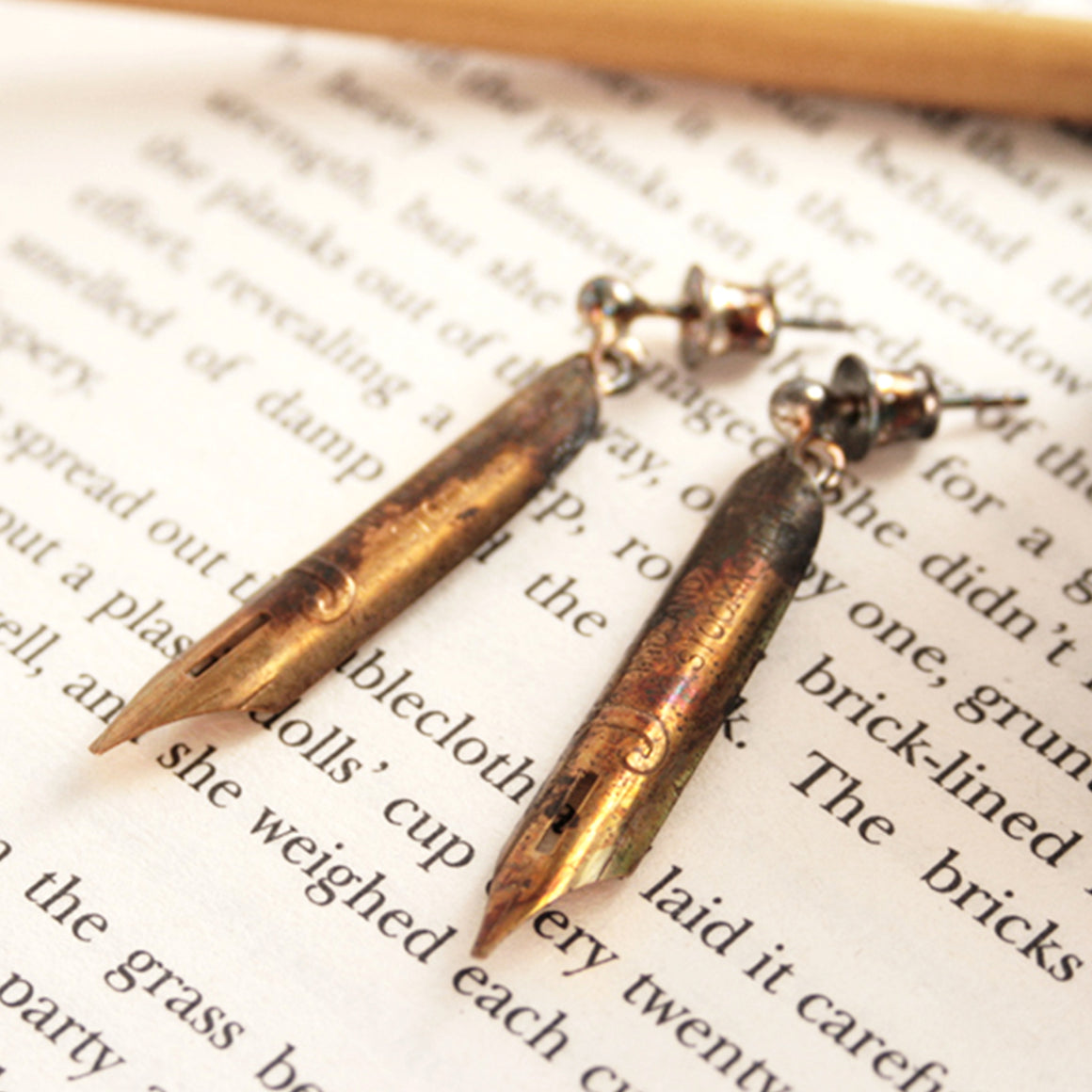 pen nib earrings