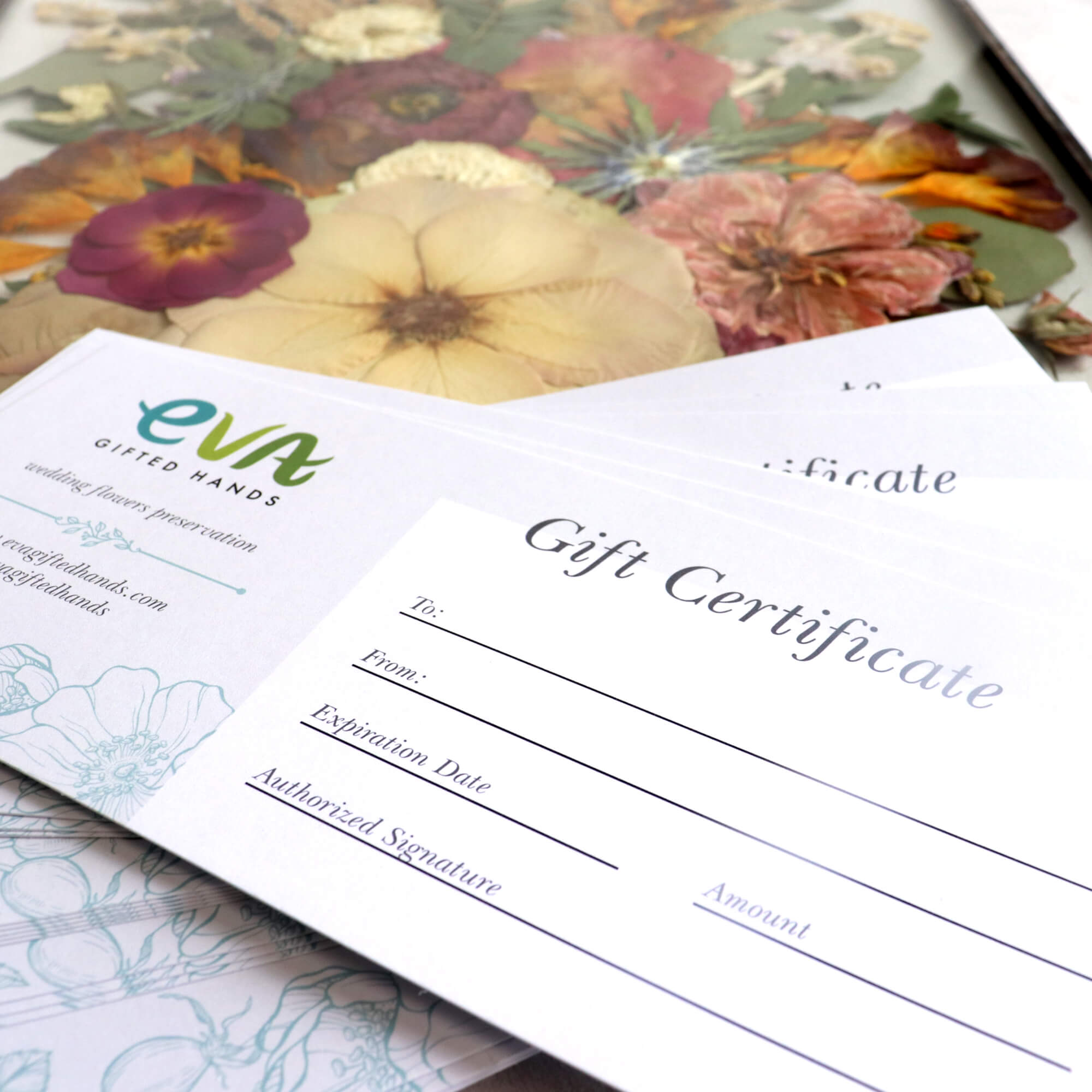 Gift Certificate for wedding Flower Preservation
