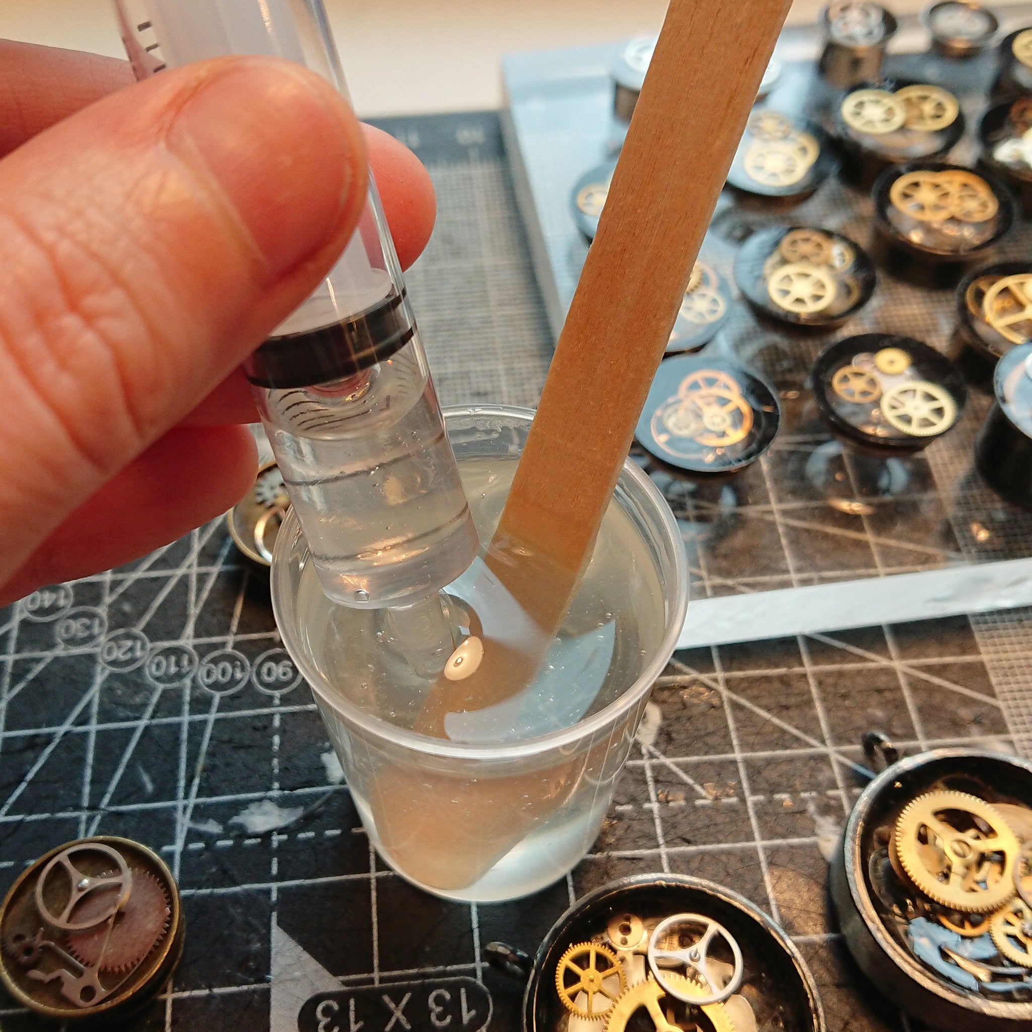 Resin jewellery making process
