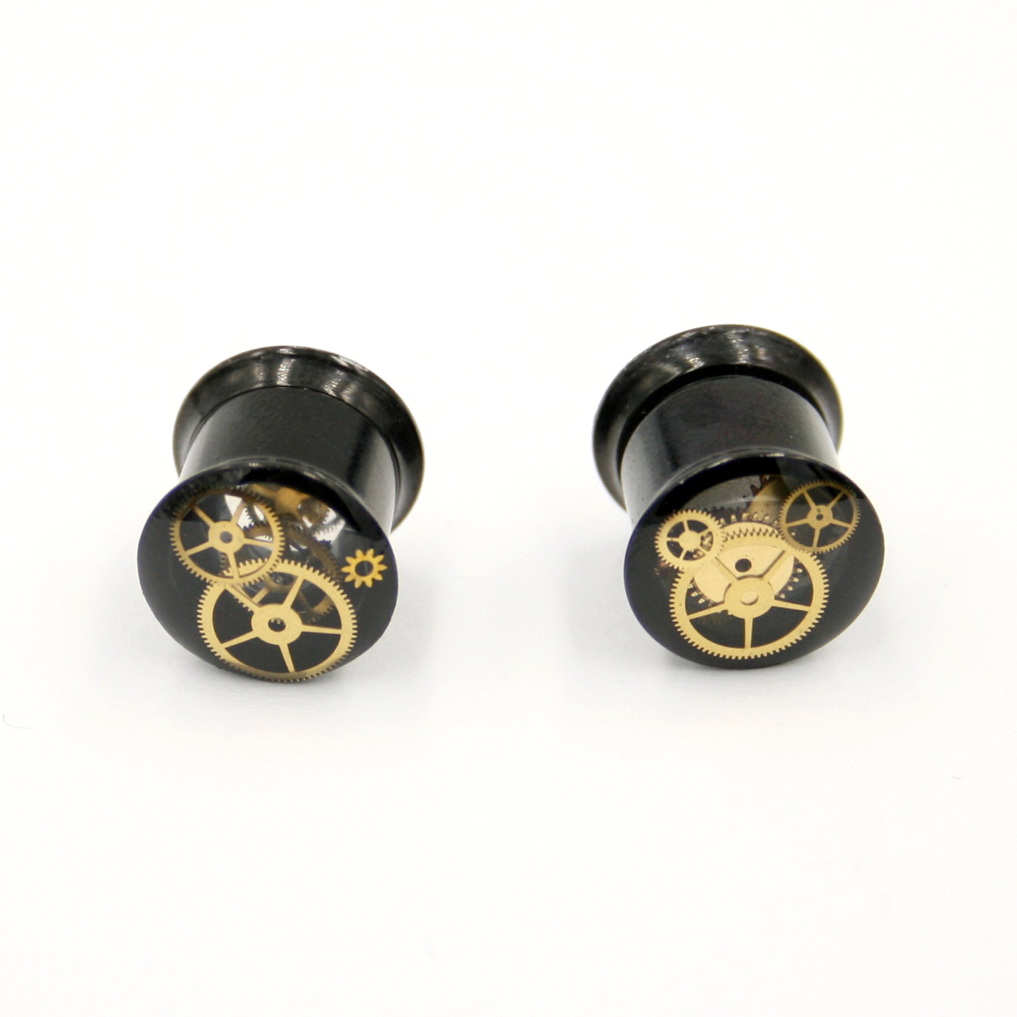 8mm small ear gauges in steampunk style