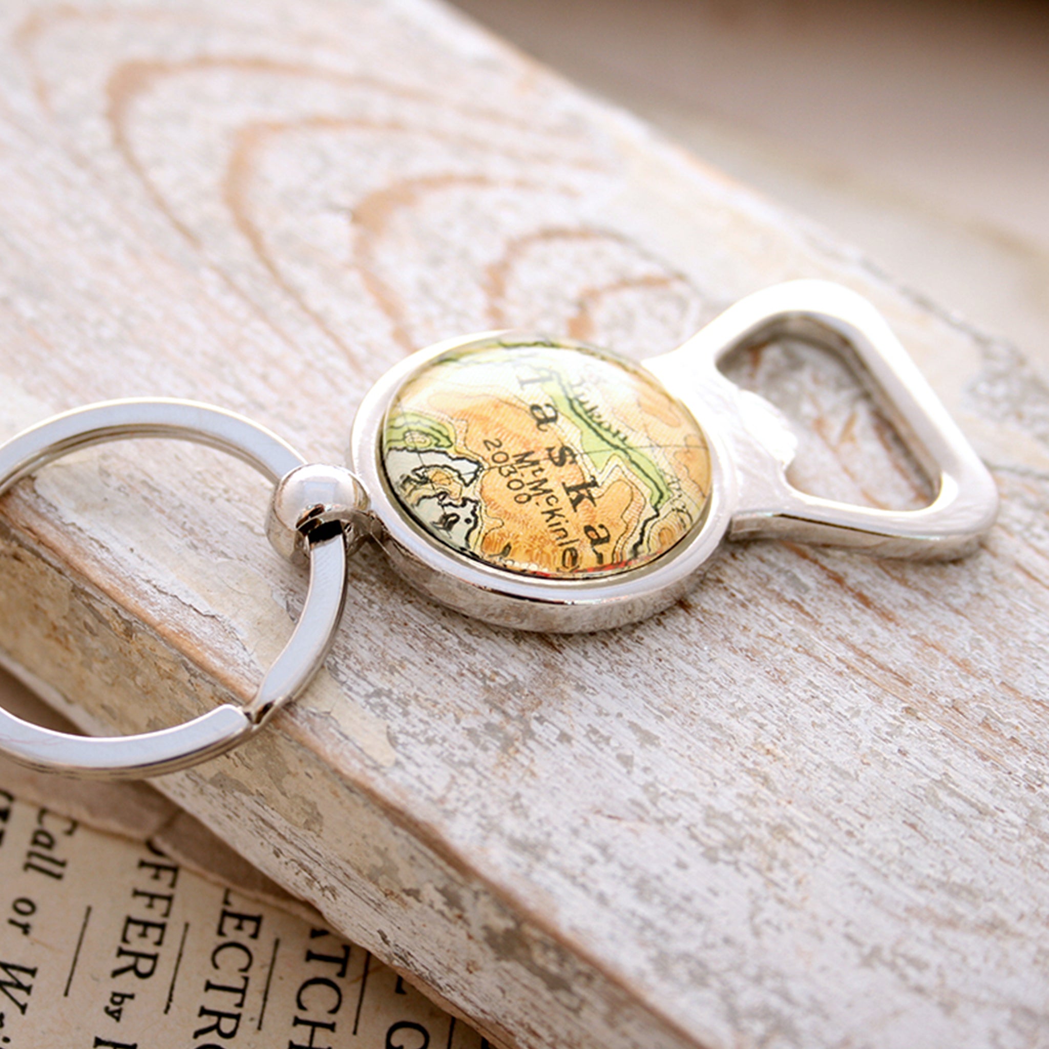 Personalised Bottle Opener with map of Alaska featured