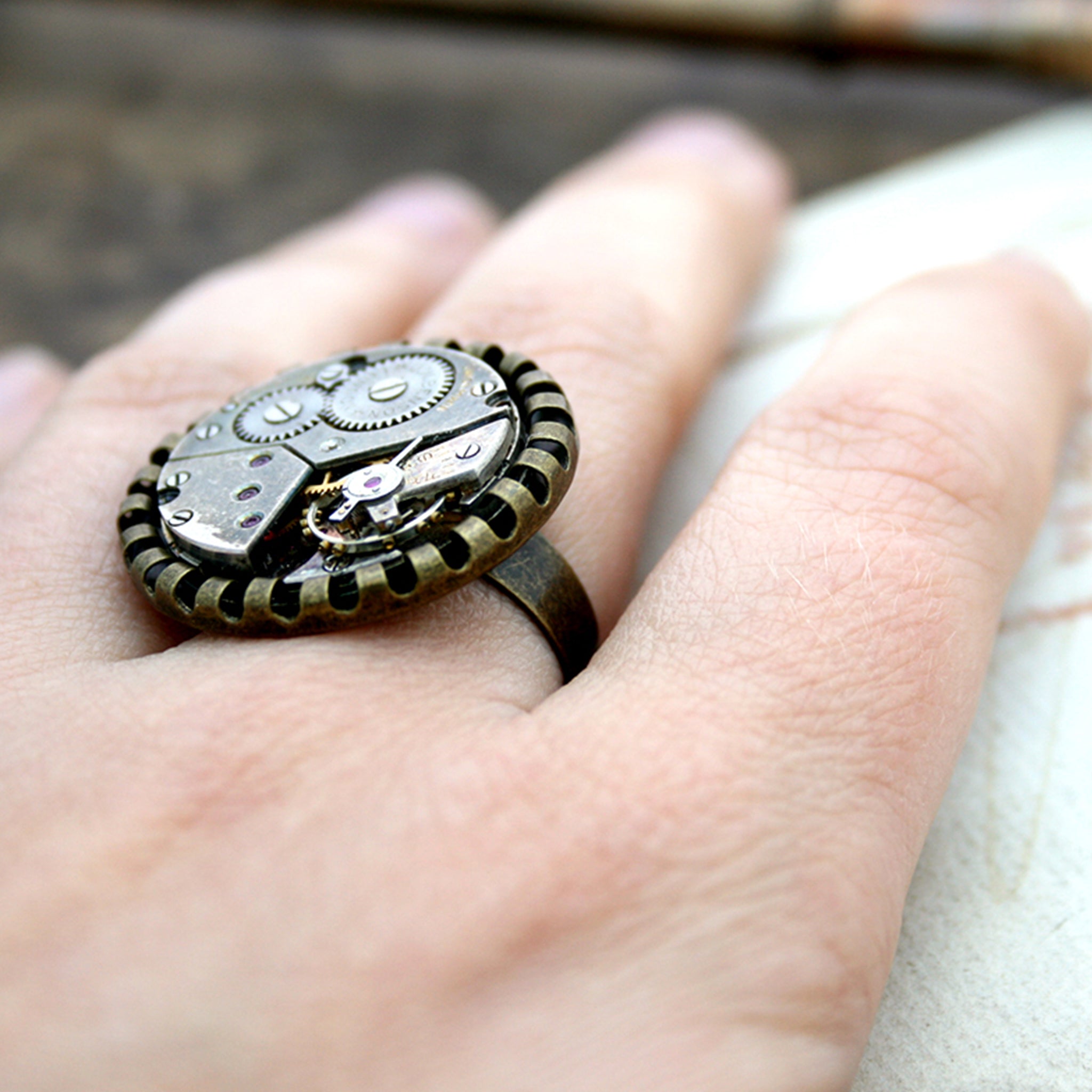 Steampunk Ring in Bronze