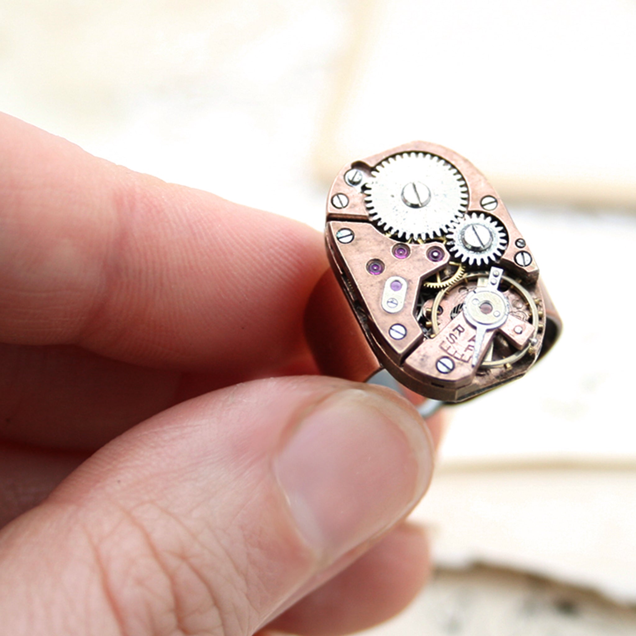 Copper Steampunk Watch Ring