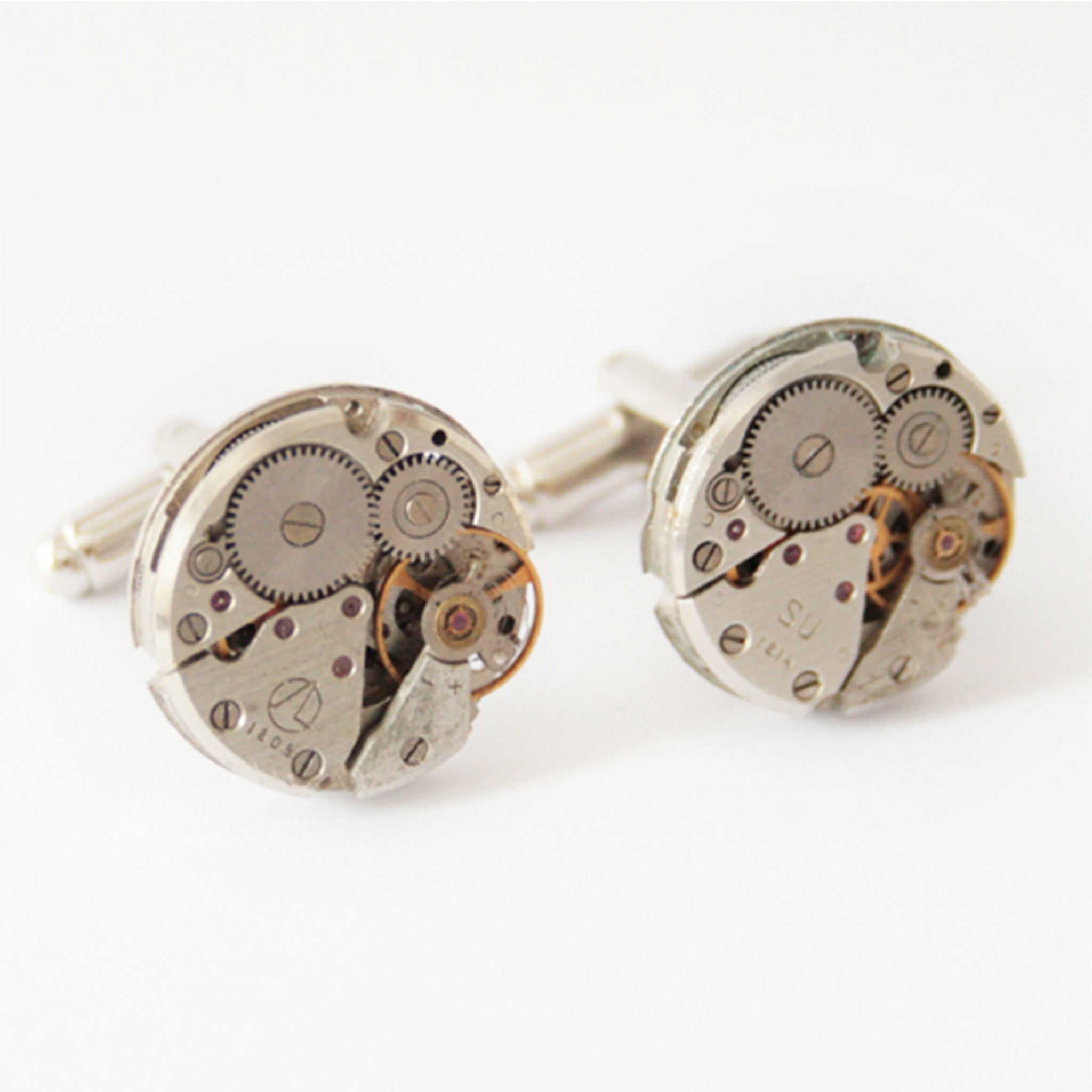 Steampunk Cufflinks for Men made of real watches