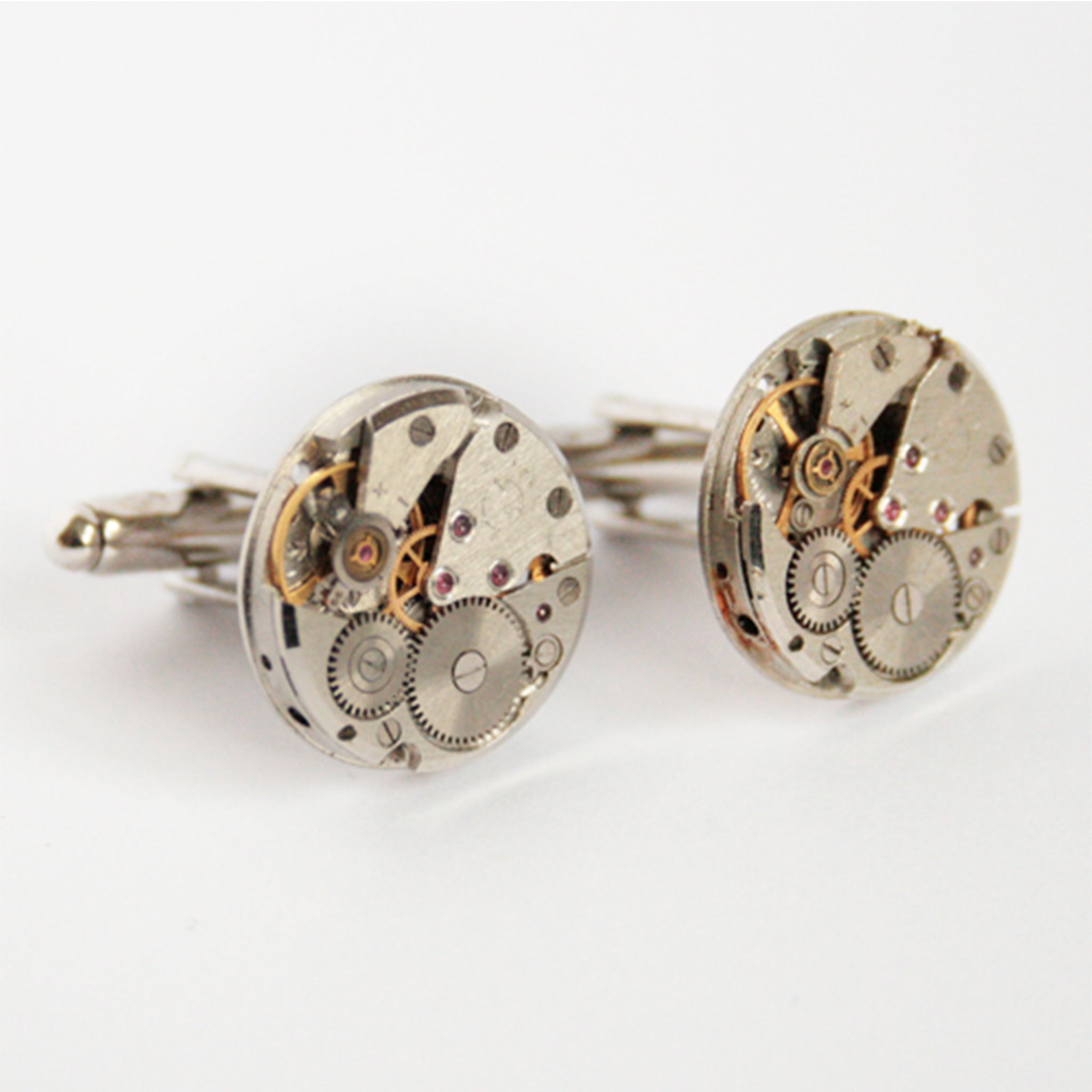 Steampunk Cufflinks for Men made of real watches