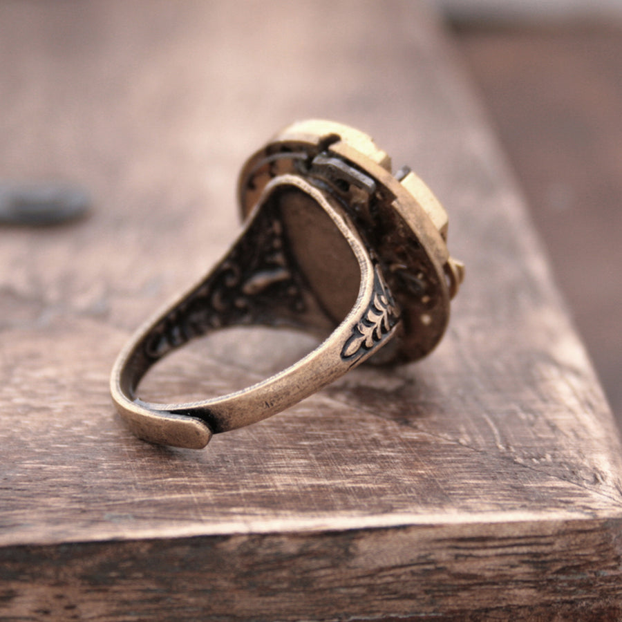Golden Gothic Signet Ring
