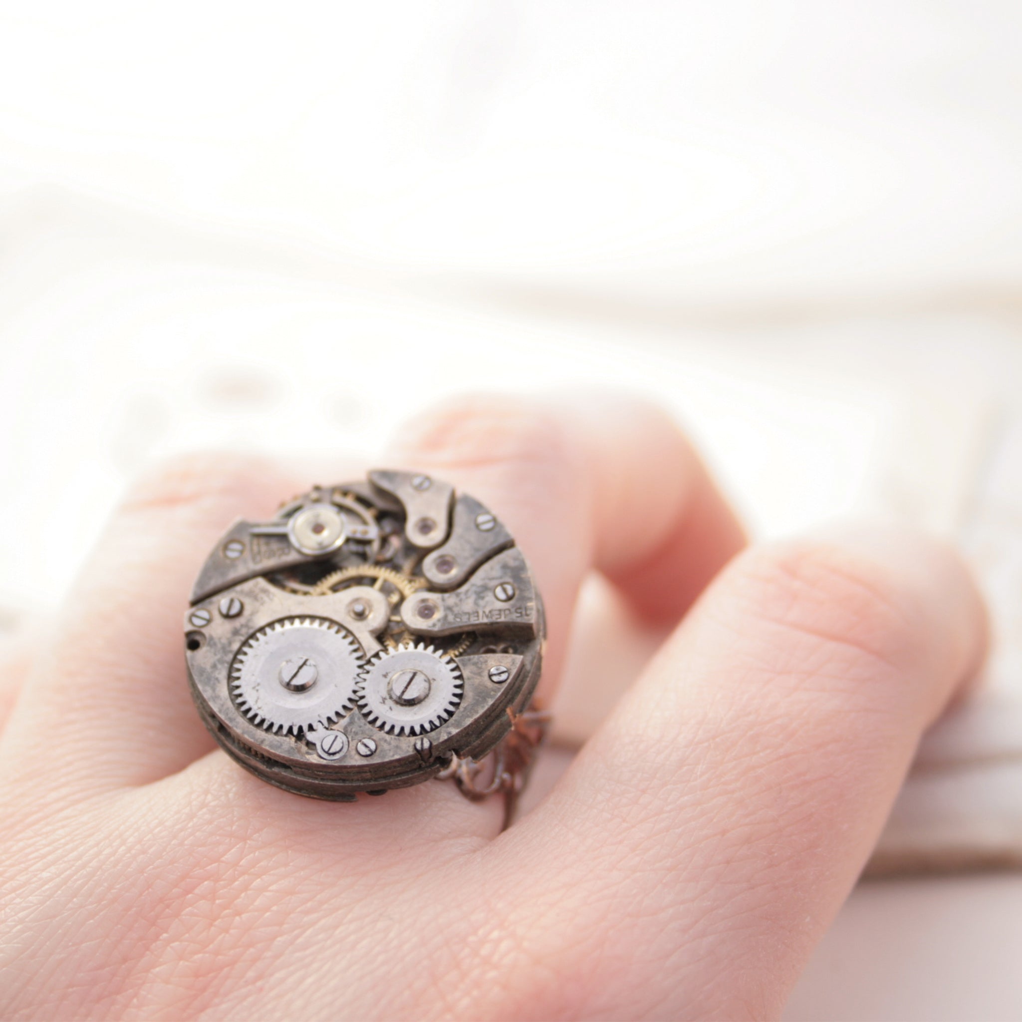 Gothic Ring with Watch Work