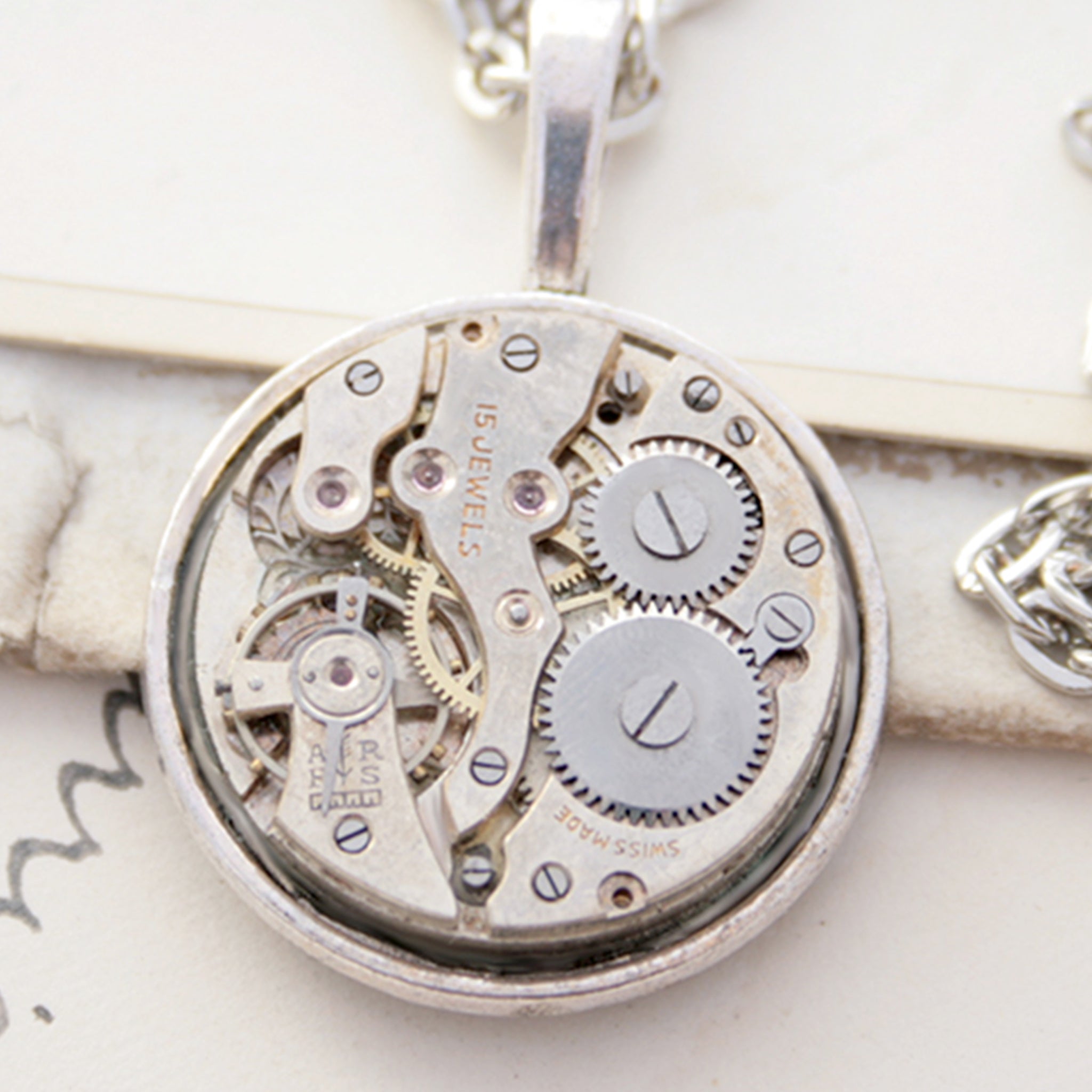Mens Necklace with Watch Work