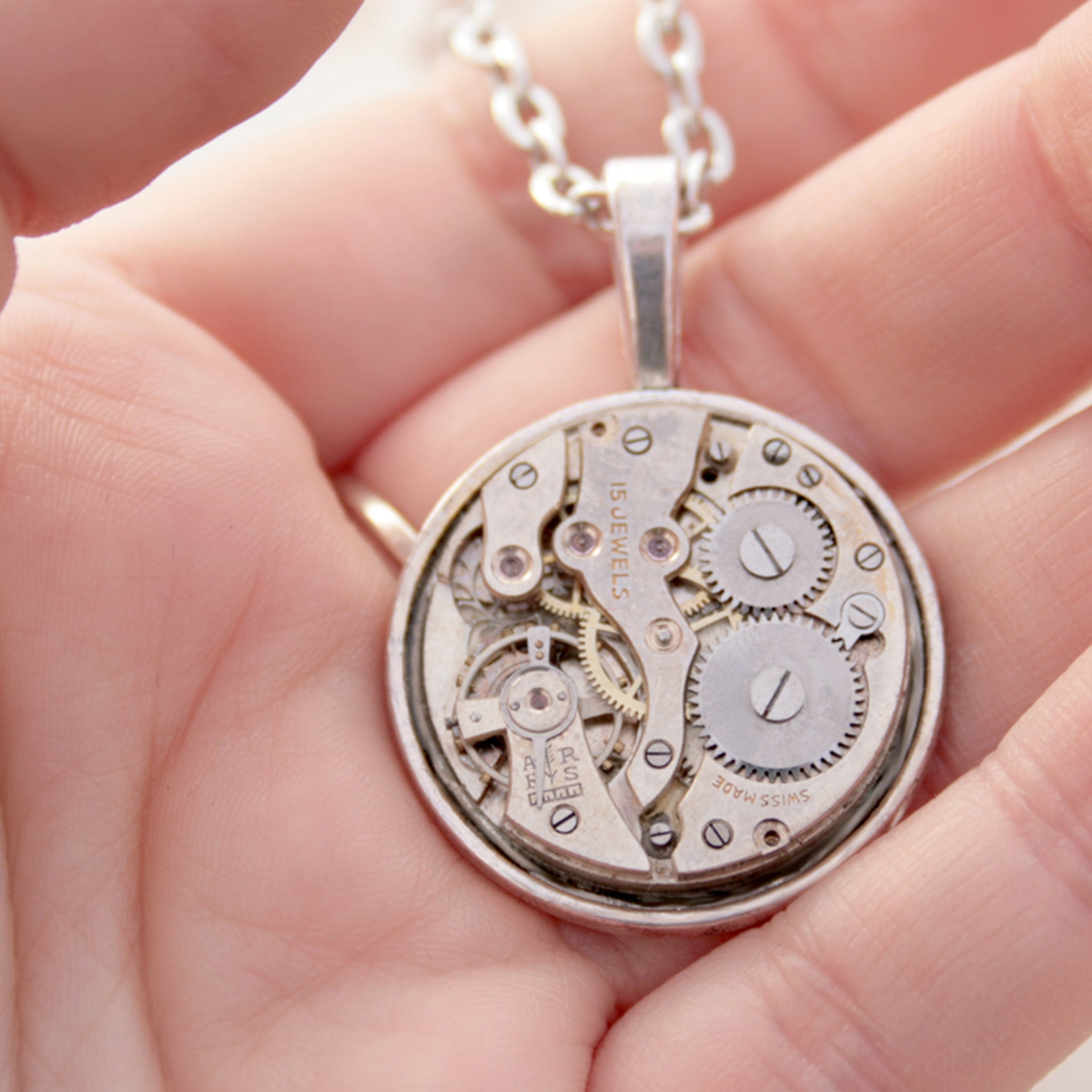 Mens Necklace with Watch Work