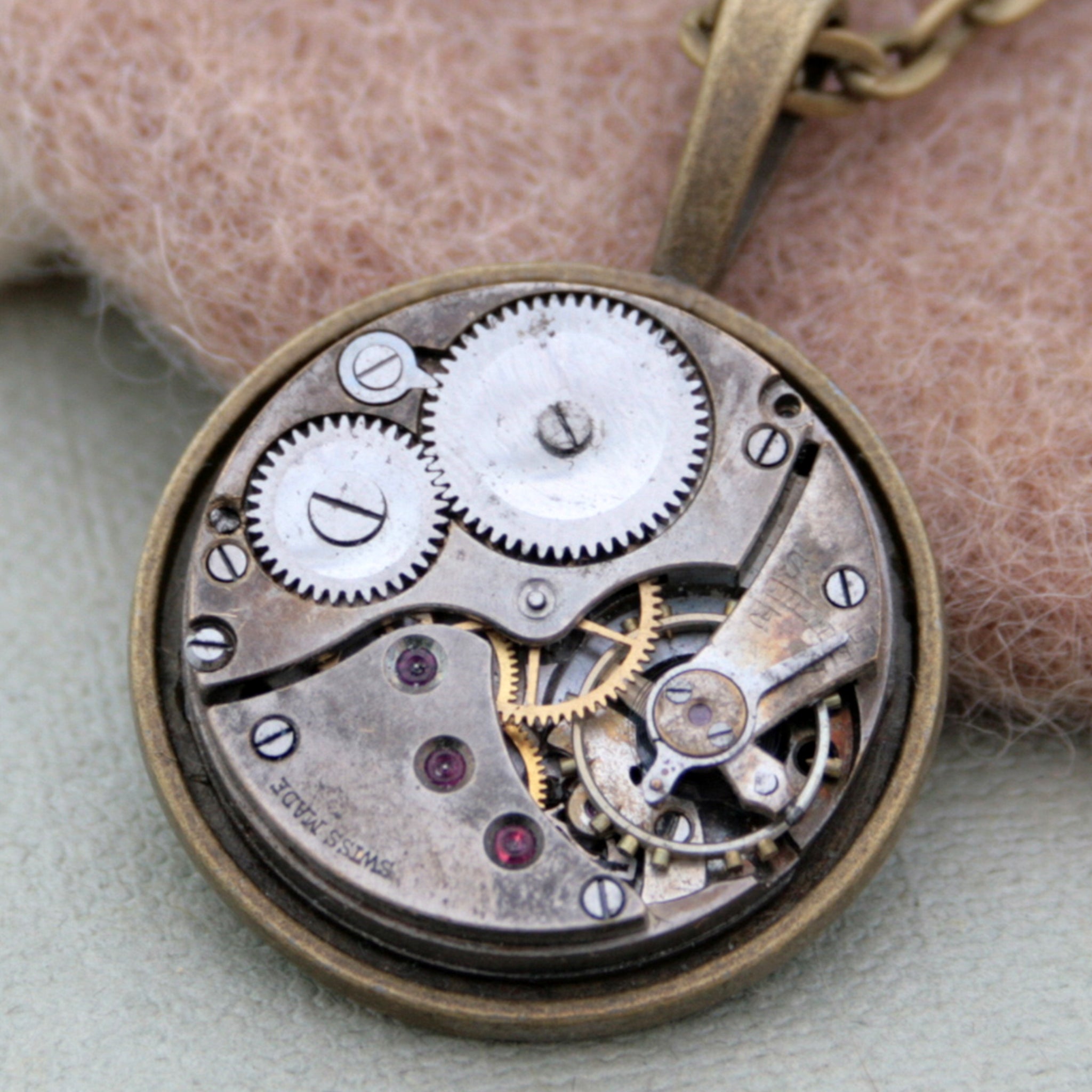 Watch Movement Mens Necklace