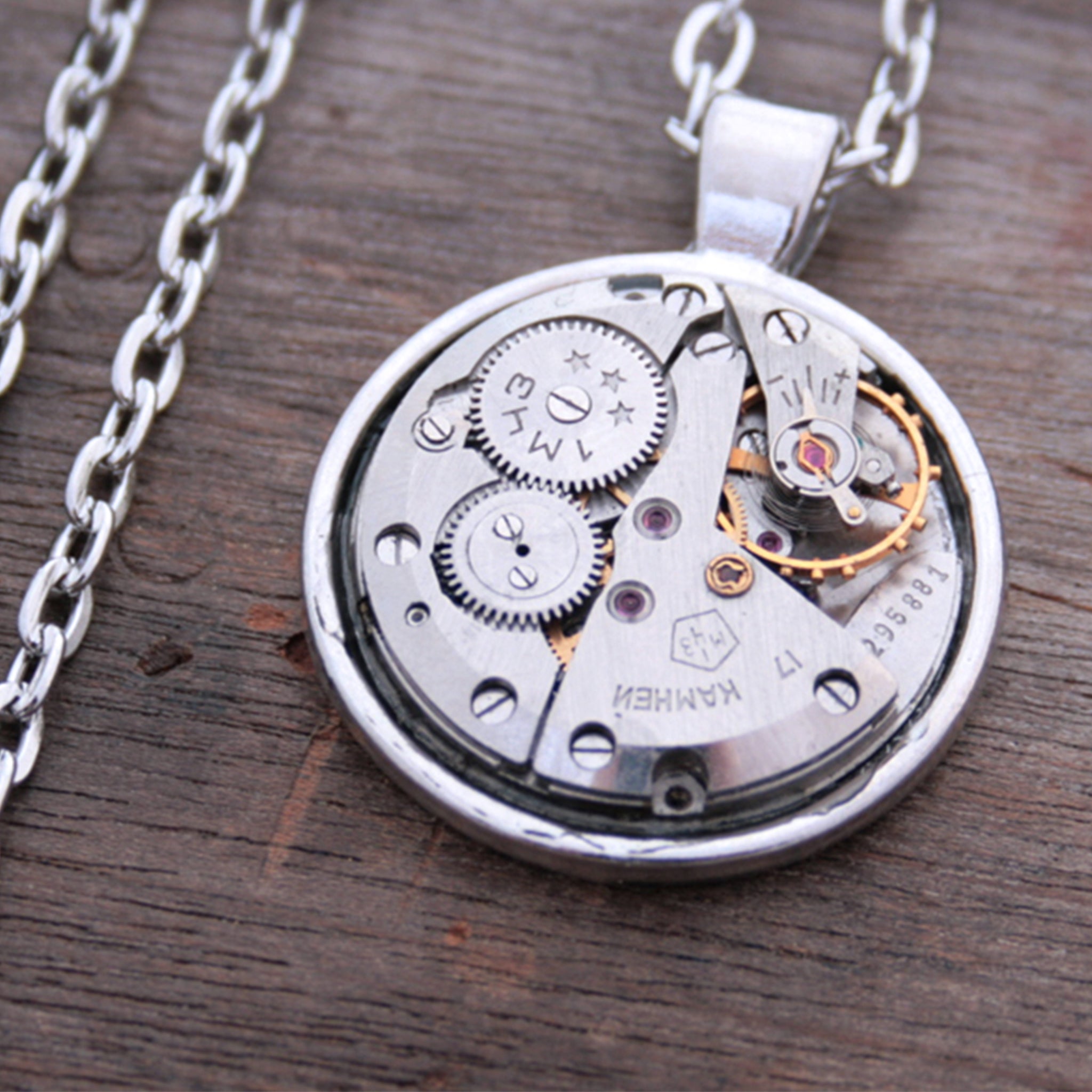 Steampunk Necklace made of watch mechanism