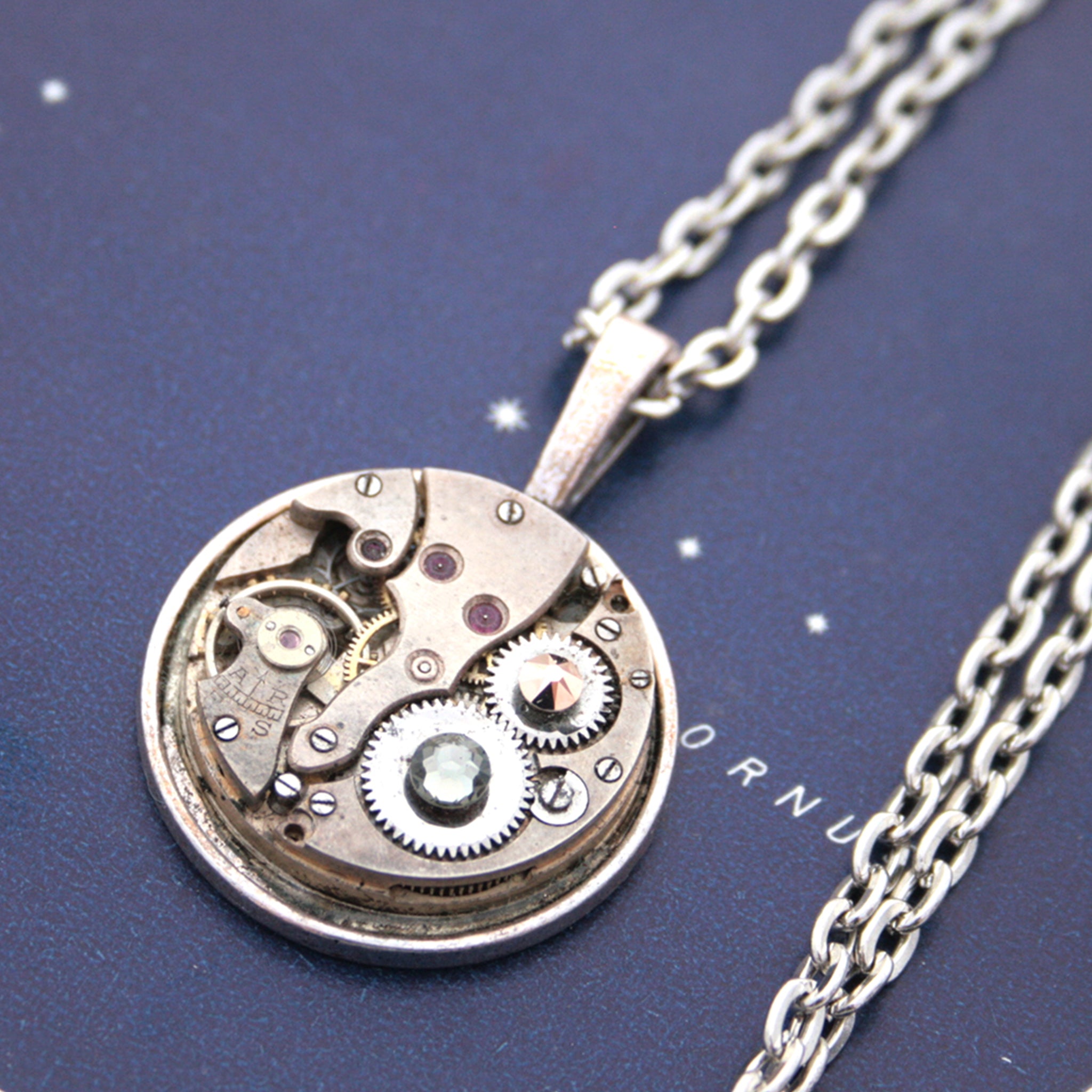 Steampunk Necklace with Crystals