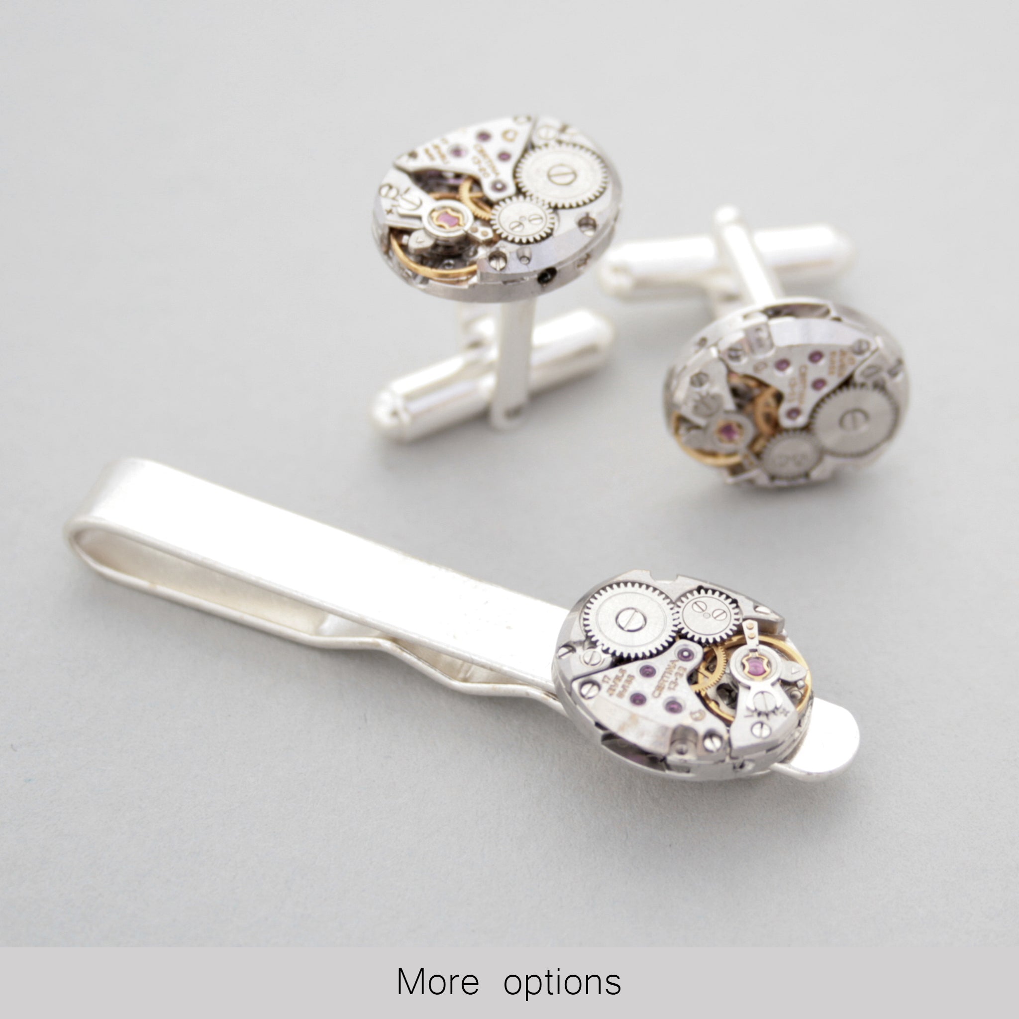Sterling Tie Clip and Cufflinks Set