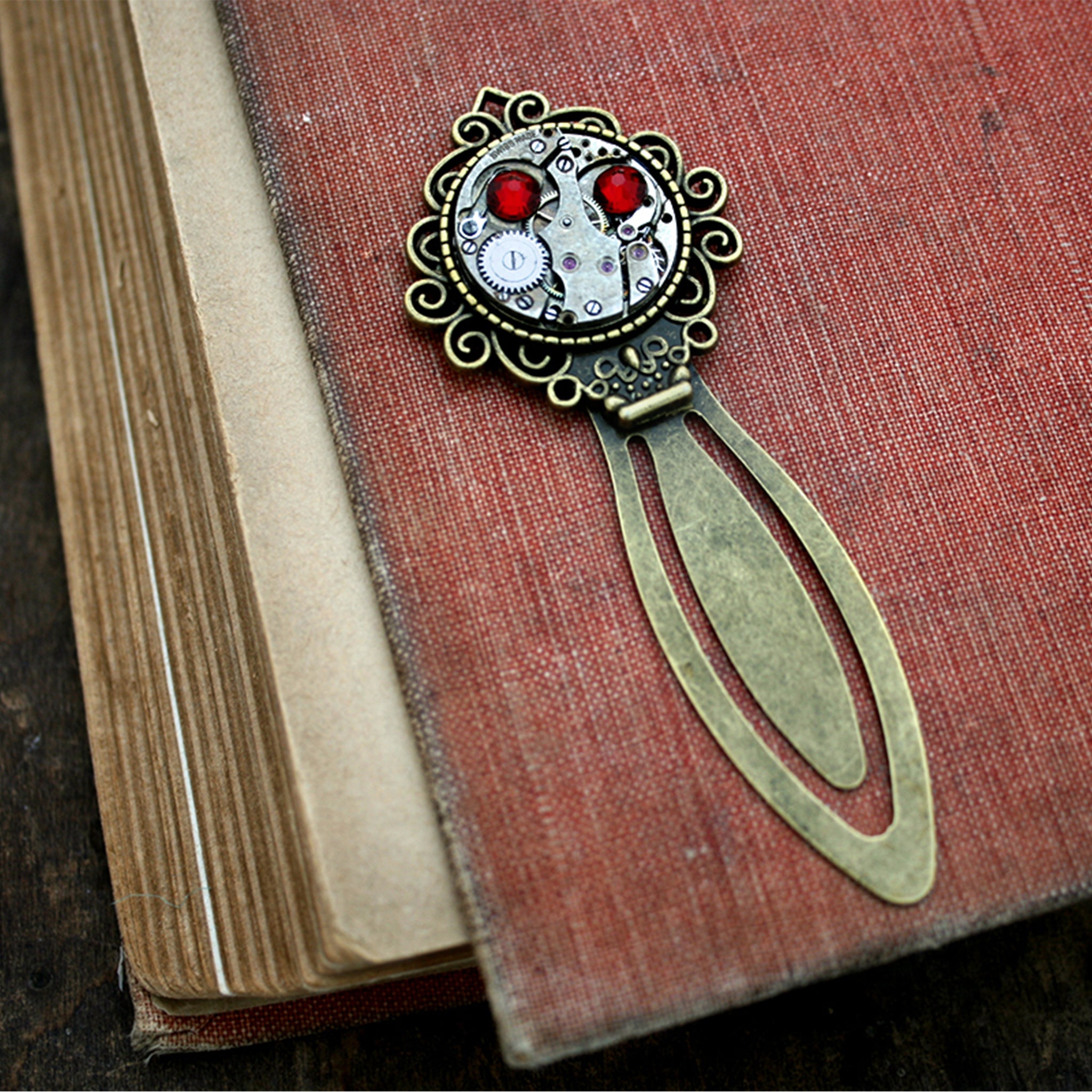 Unique Bookmark made of steampunk watch movement