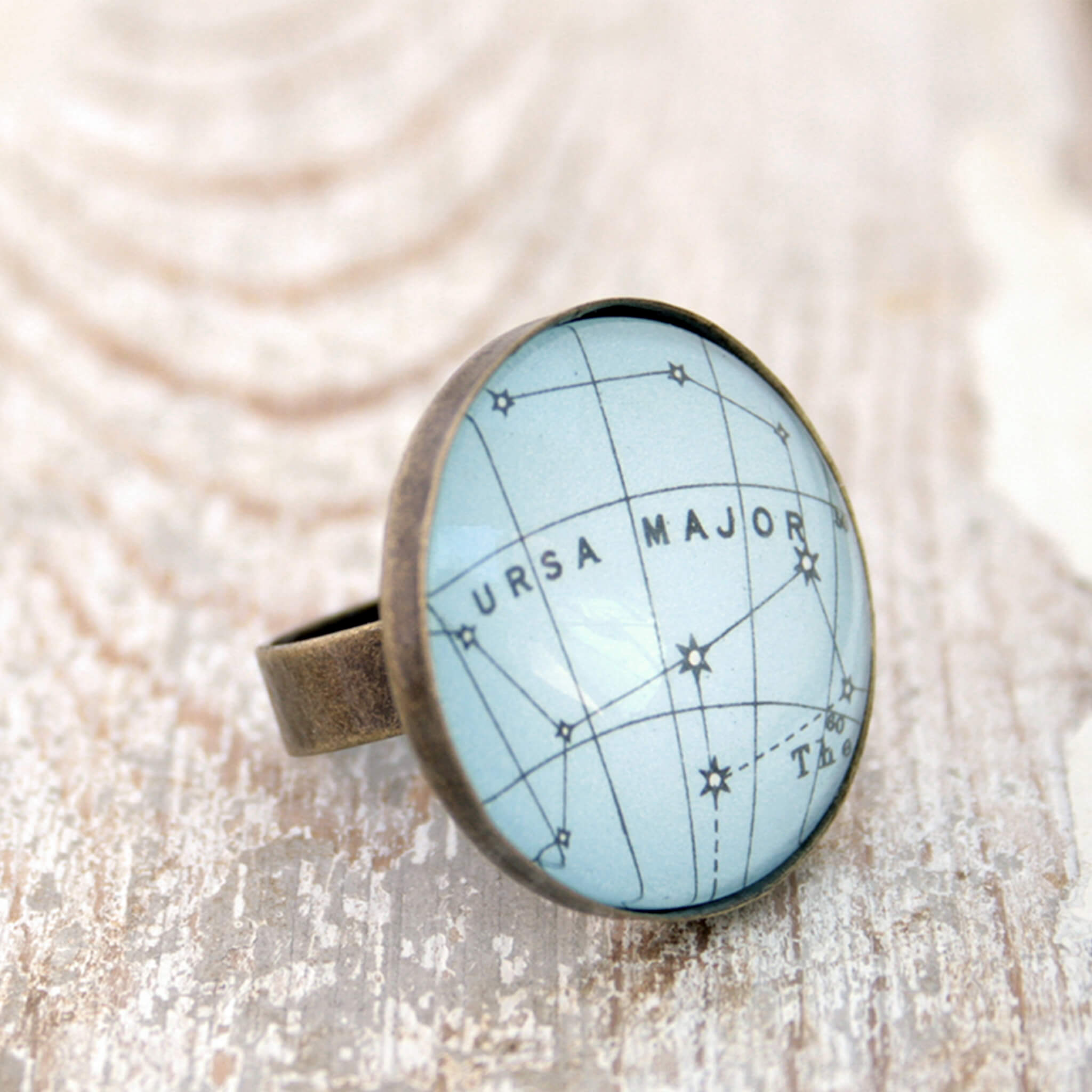 Bronze ring featuring map of heaven with Ursa Major